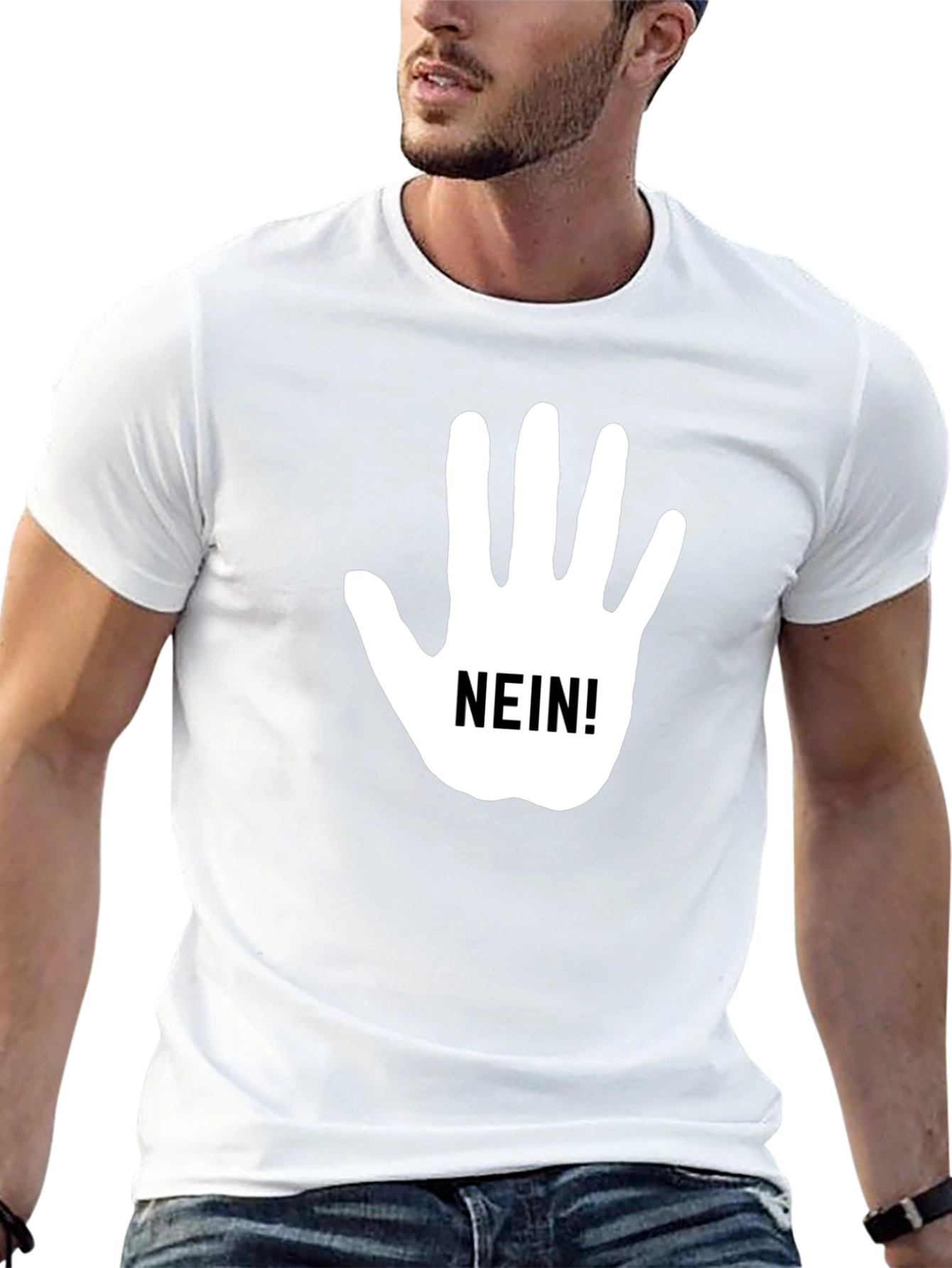 Nein Hand Gesture Black T-Shirt