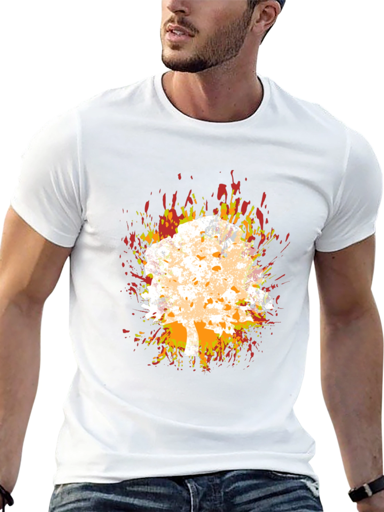 Fiery Tree Graphic Tee - Abstract Design