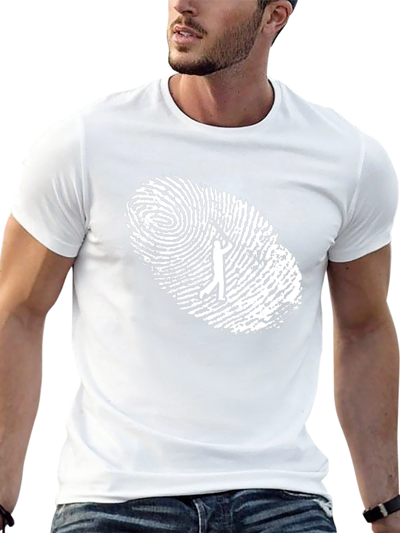 Golf Fingerprint T-Shirt - Unique Golfer Gift Tee