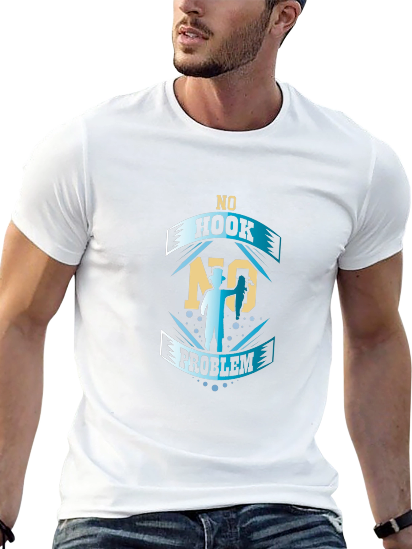 No Hook No Problem Fishing Graphic T-Shirt