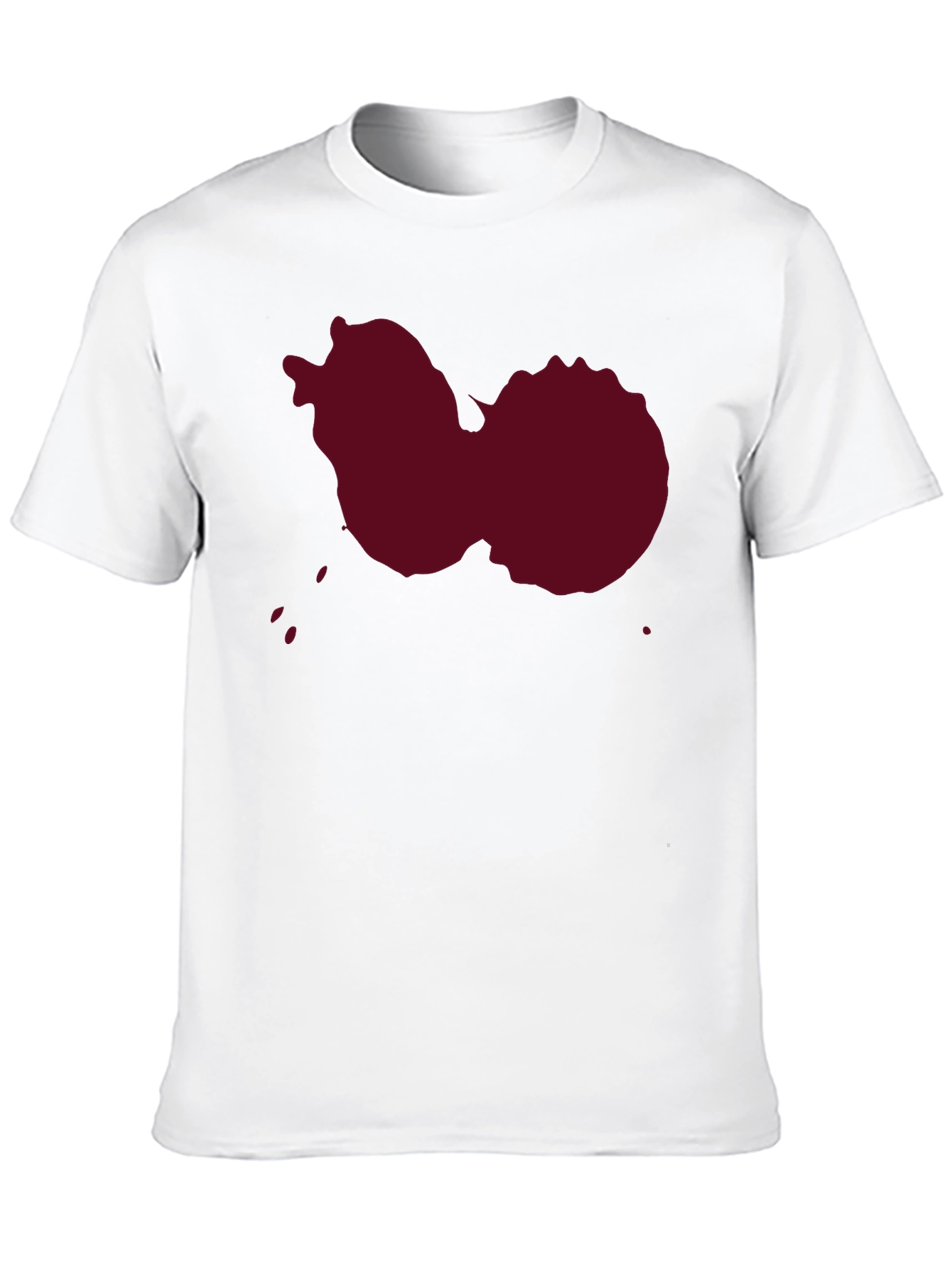 Maroon Splatter Graphic T-Shirt - Casual Style