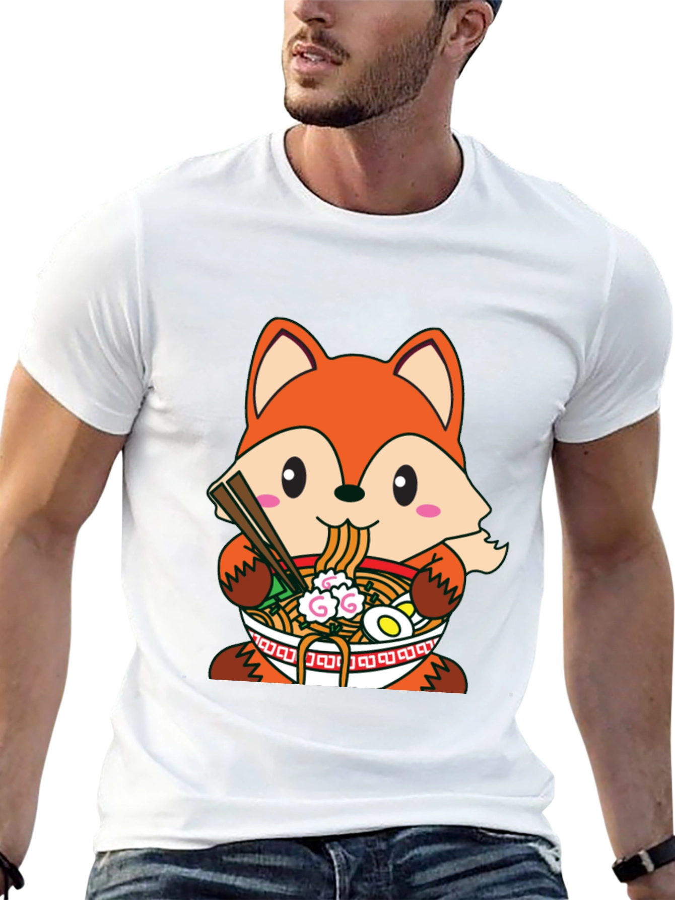 Fox Ramen T-Shirt: Cute Anime Style Graphic Tee