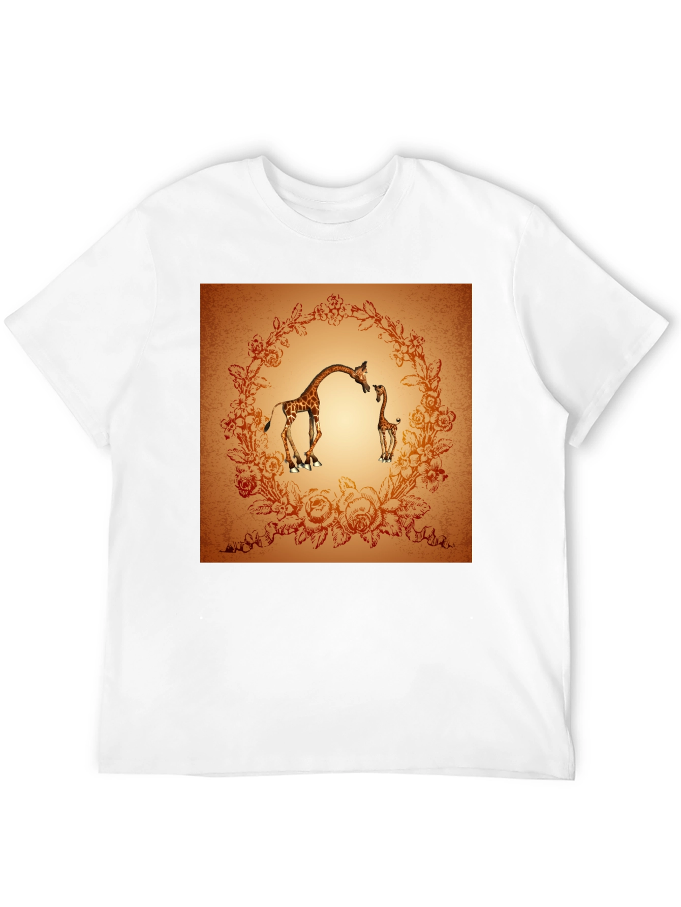 Giraffe Graphic Print Crew Neck T-Shirt