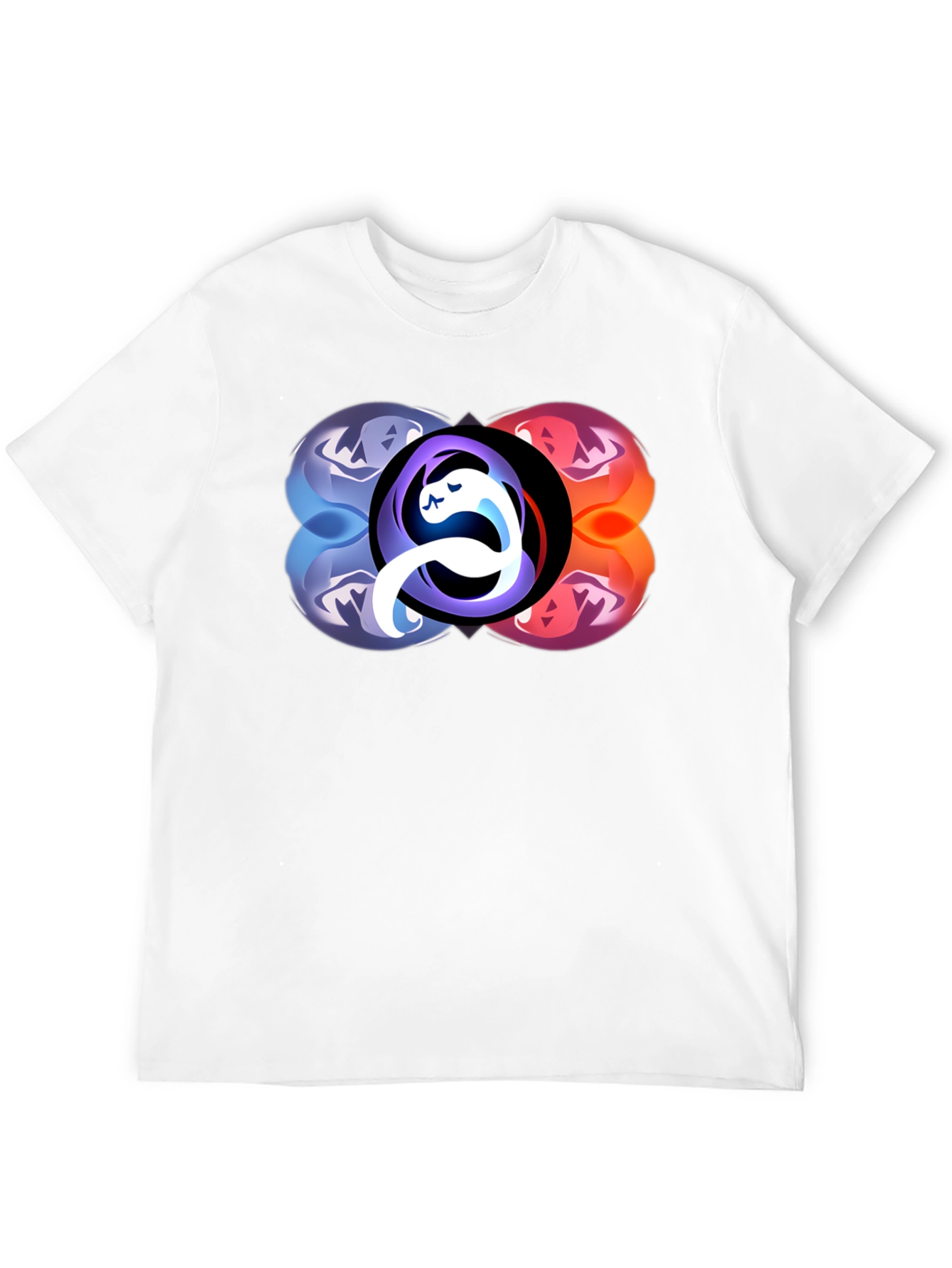 Abstract Yin Yang Graphic Black T-Shirt