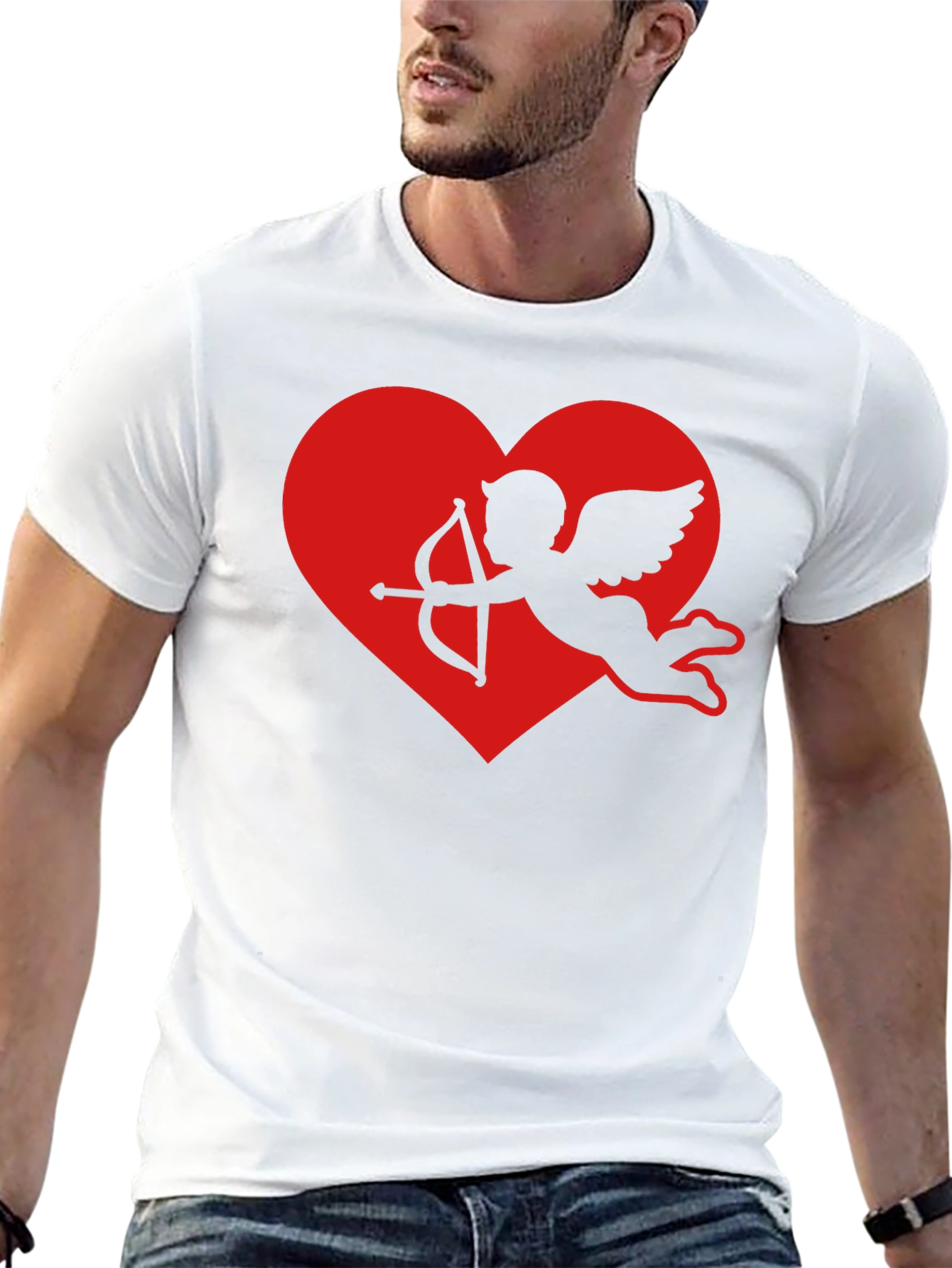 Cupid Heart Graphic Tee - Black
