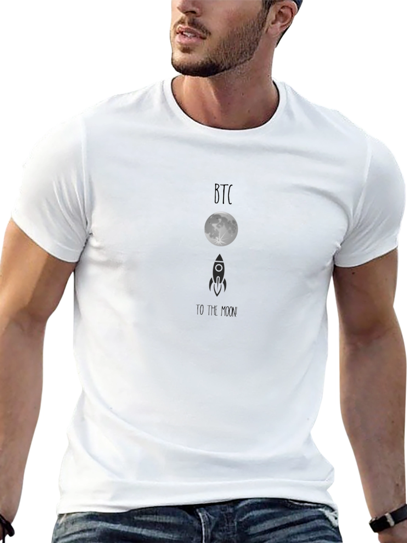 Bitcoin To The Moon Black T-Shirt