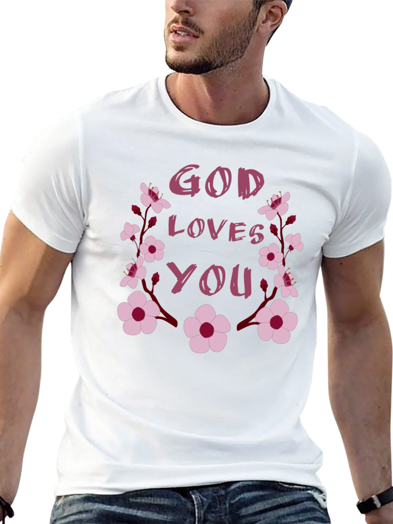 God Loves You Floral Tee