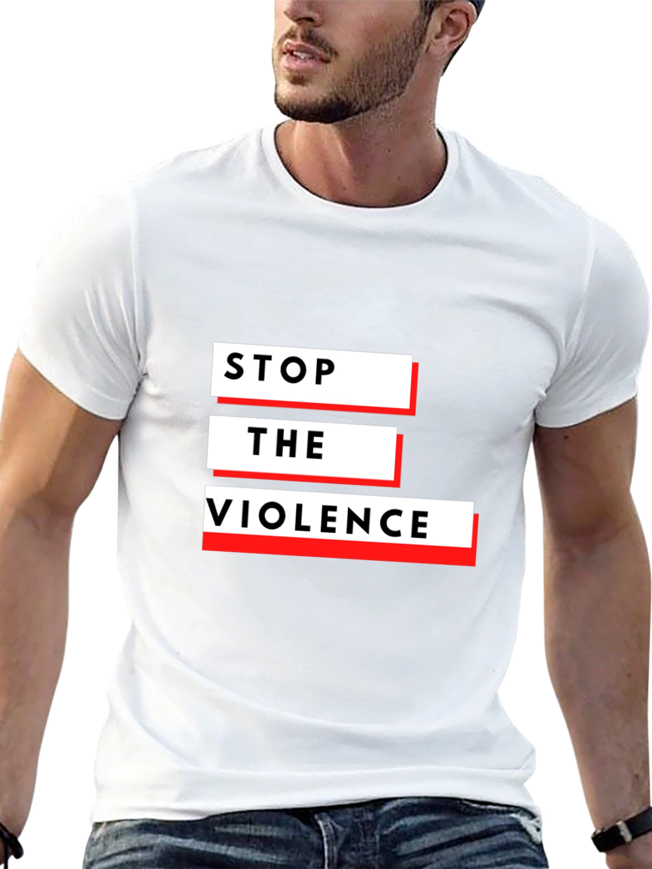 Stop The Violence Black Graphic T-Shirt