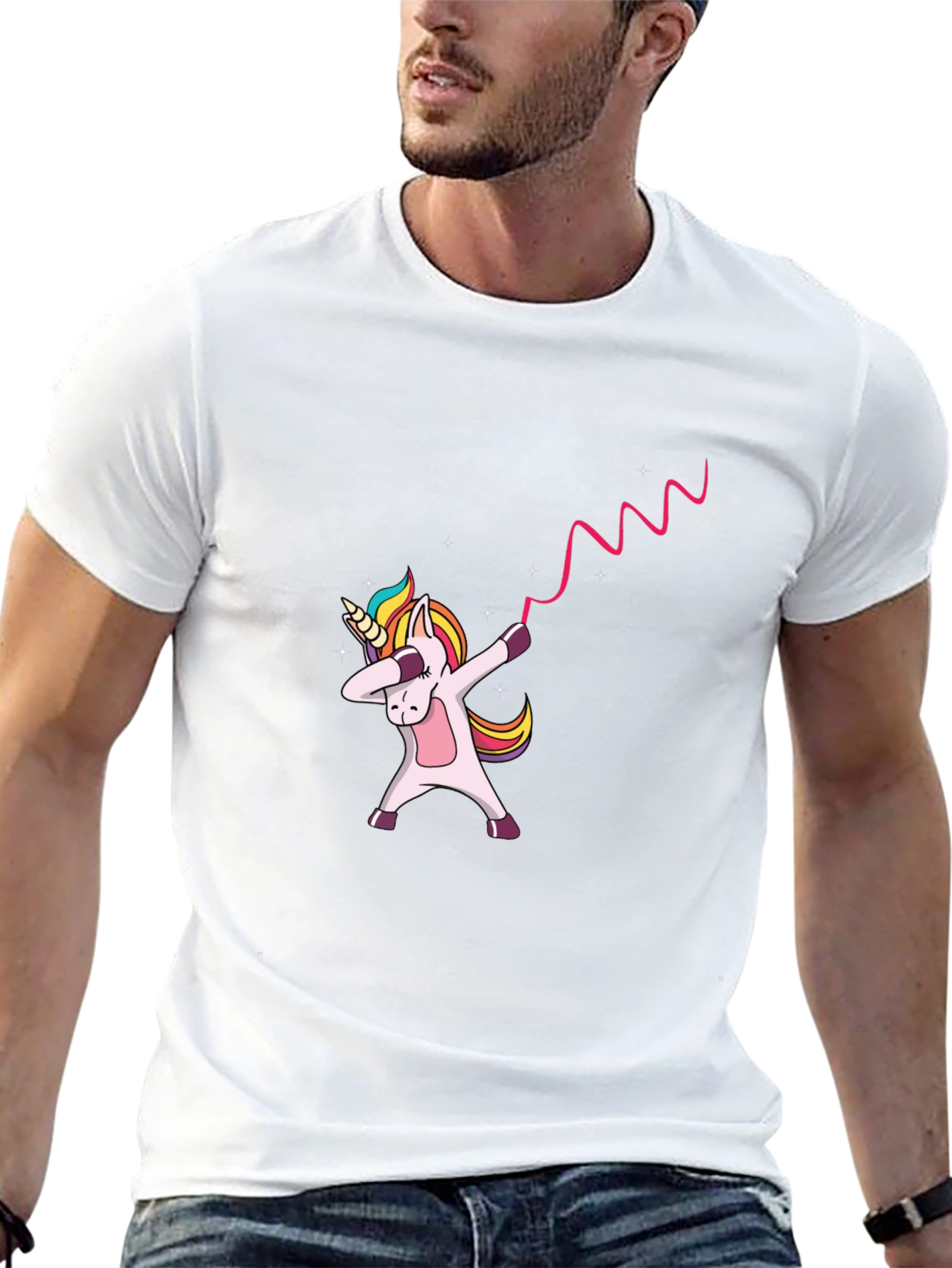 Dabbing Unicorn Black Graphic Tee Shirt