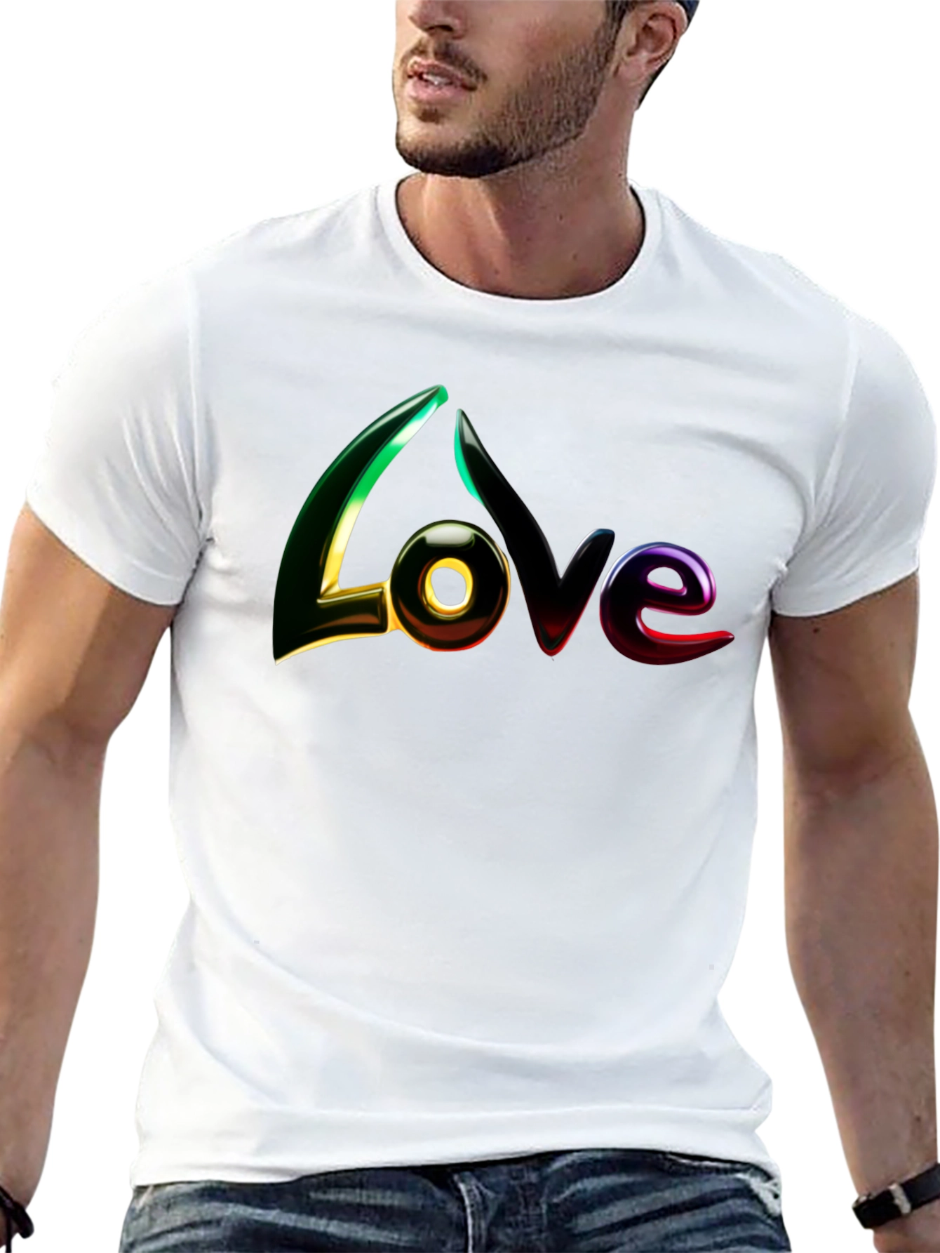 Love Graphic Print Black T-Shirt