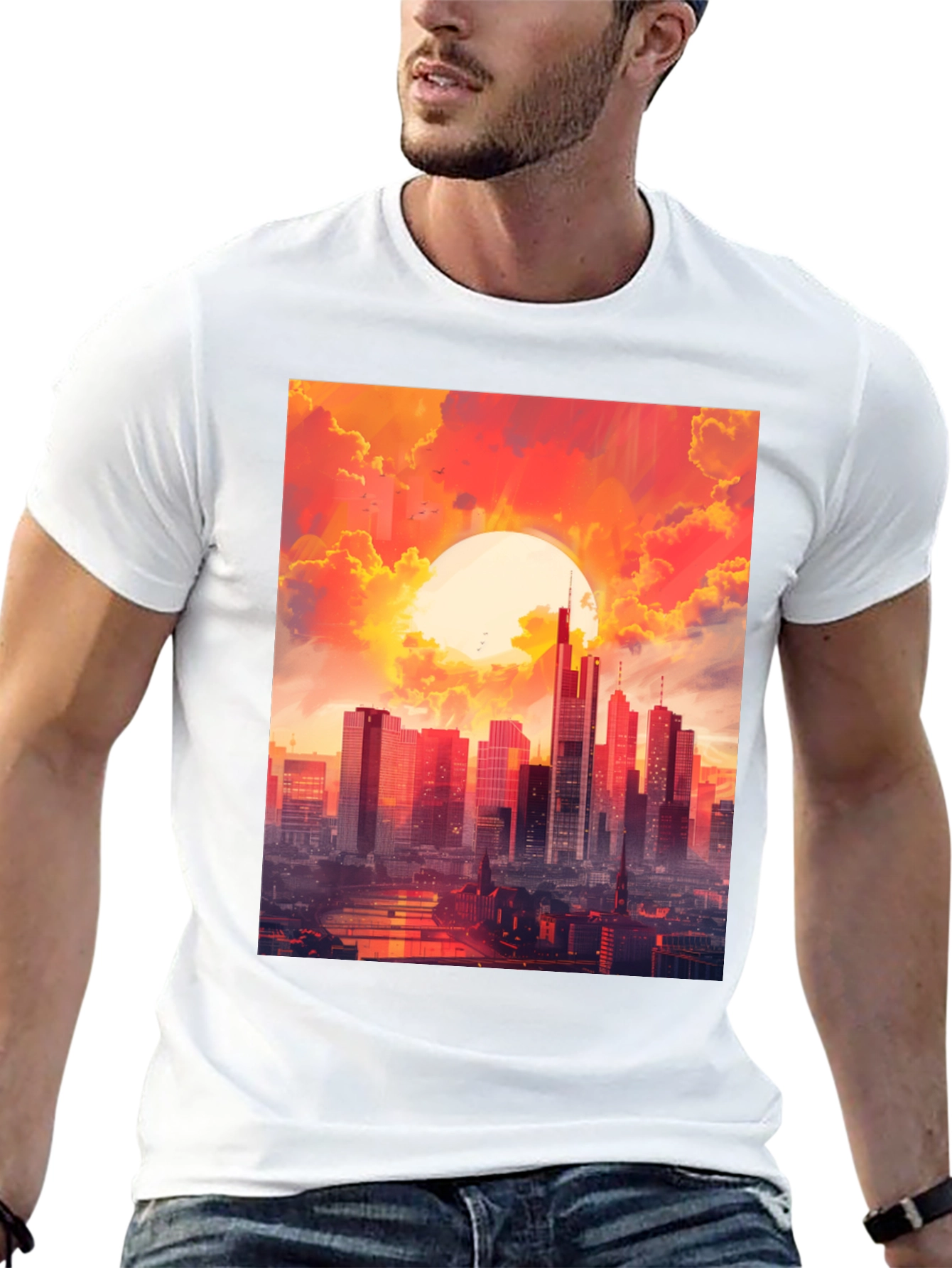 Cityscape Sunset Graphic Tee