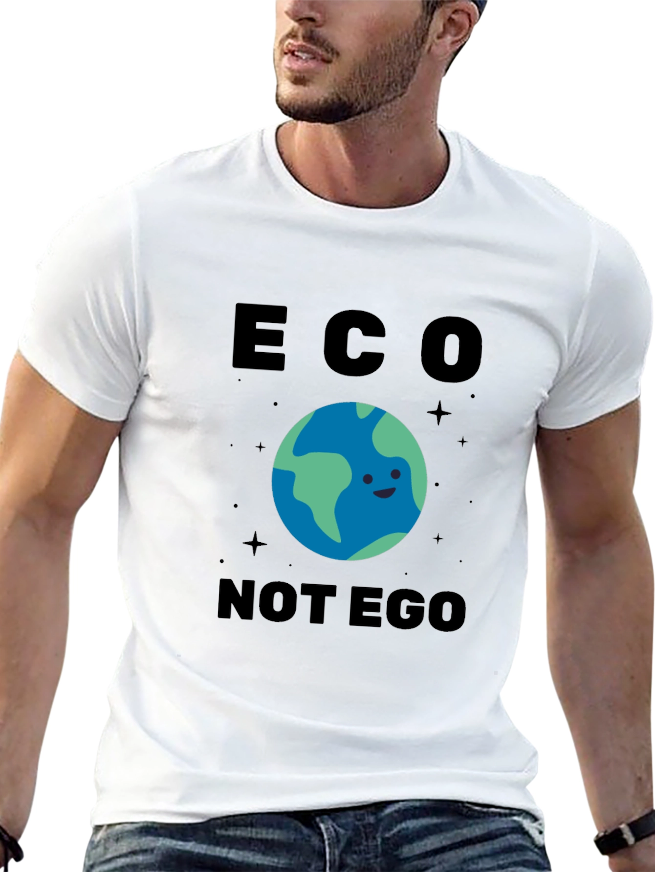 Eco Not Ego Graphic T-Shirt - Earth Friendly Design