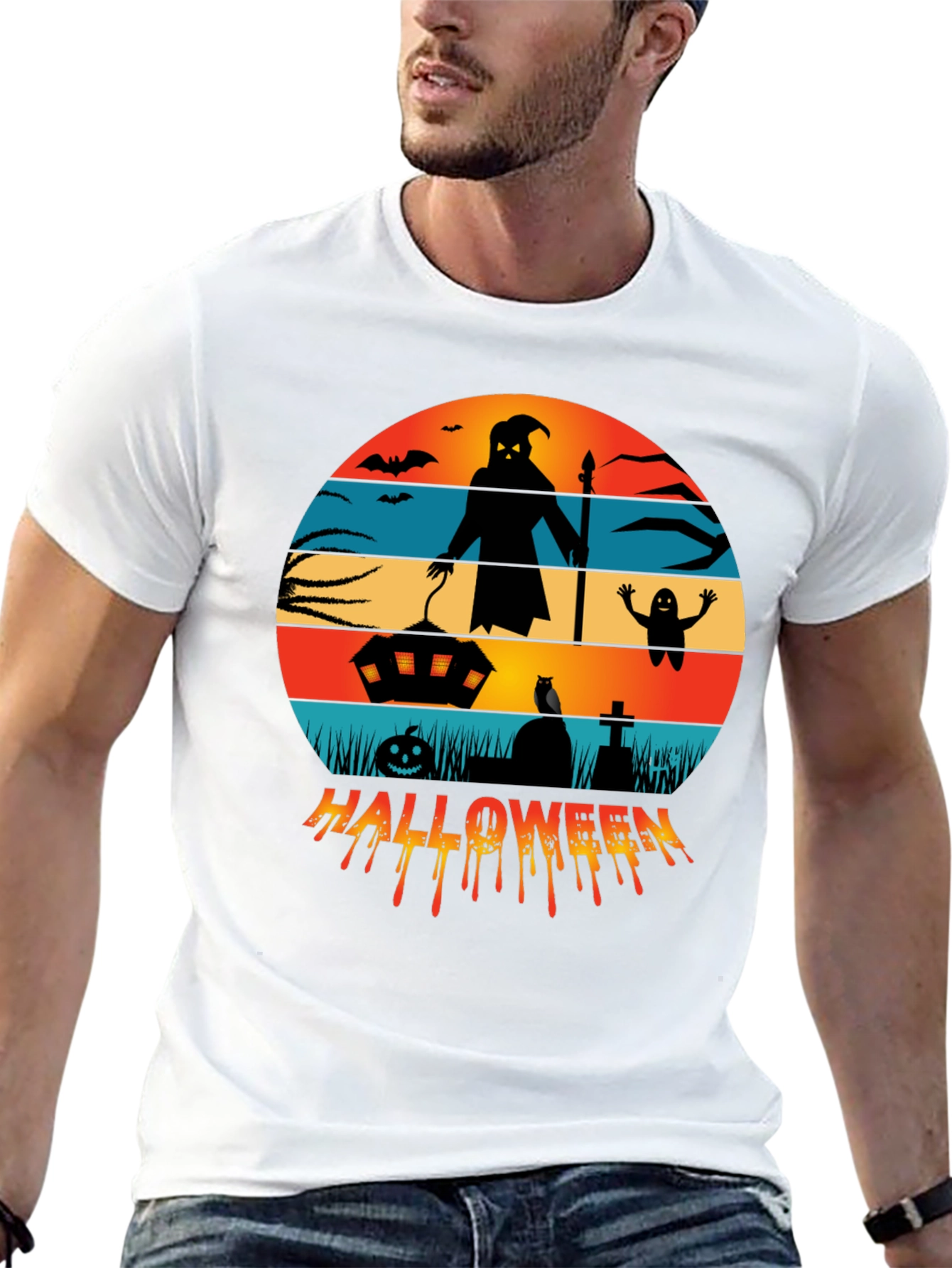 Halloween Silhouette Graphic T-Shirt
