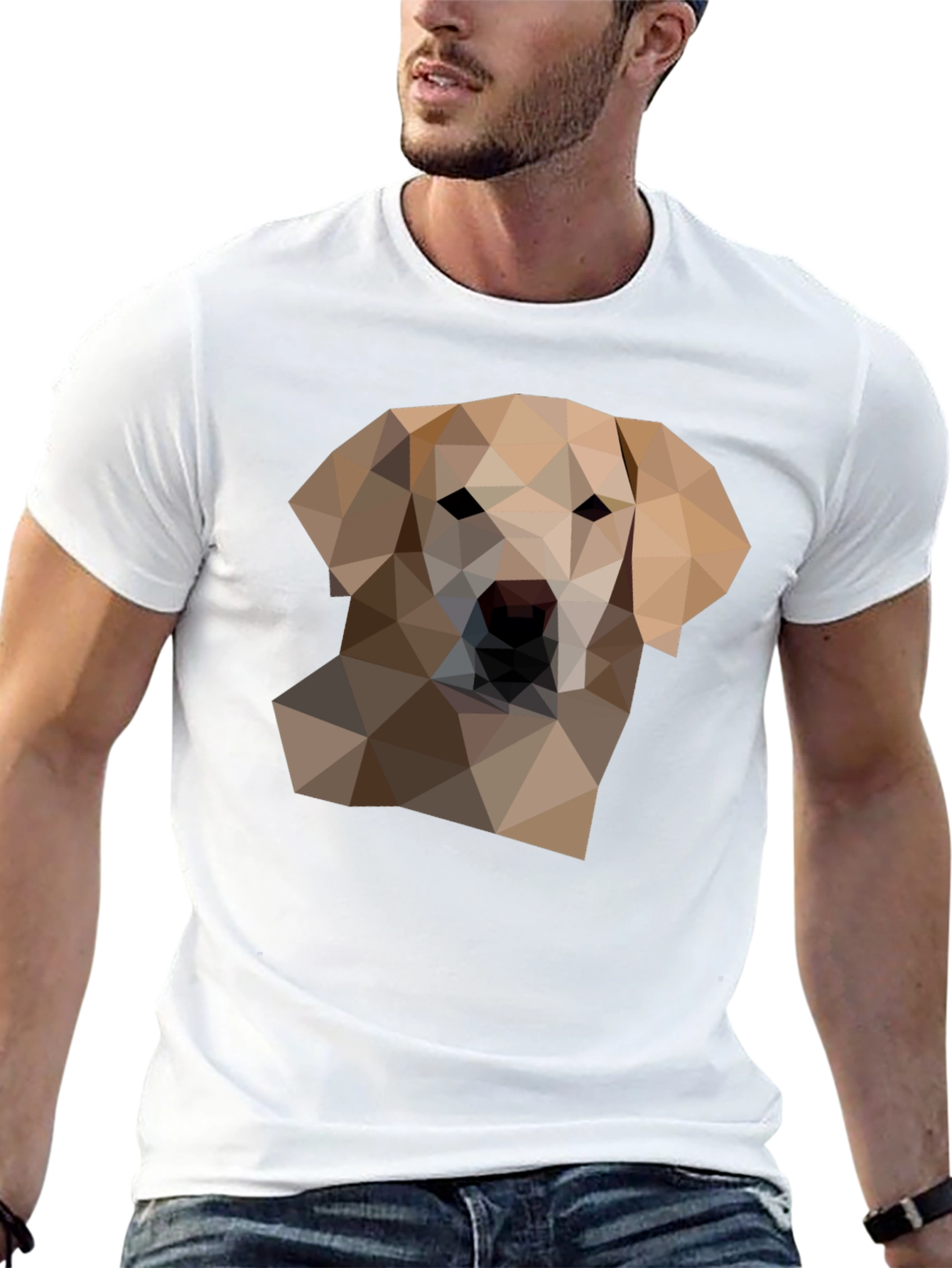 Geometric Dog Graphic T-Shirt