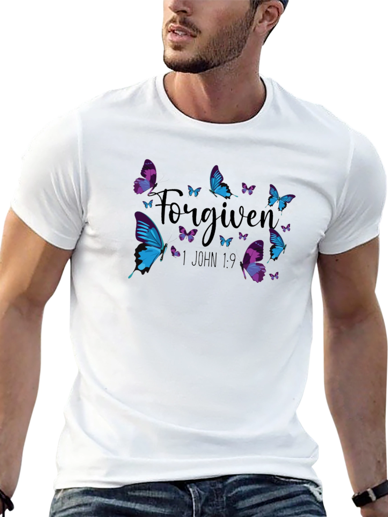 Forgiven Butterfly Graphic Tee - Christian T-Shirt