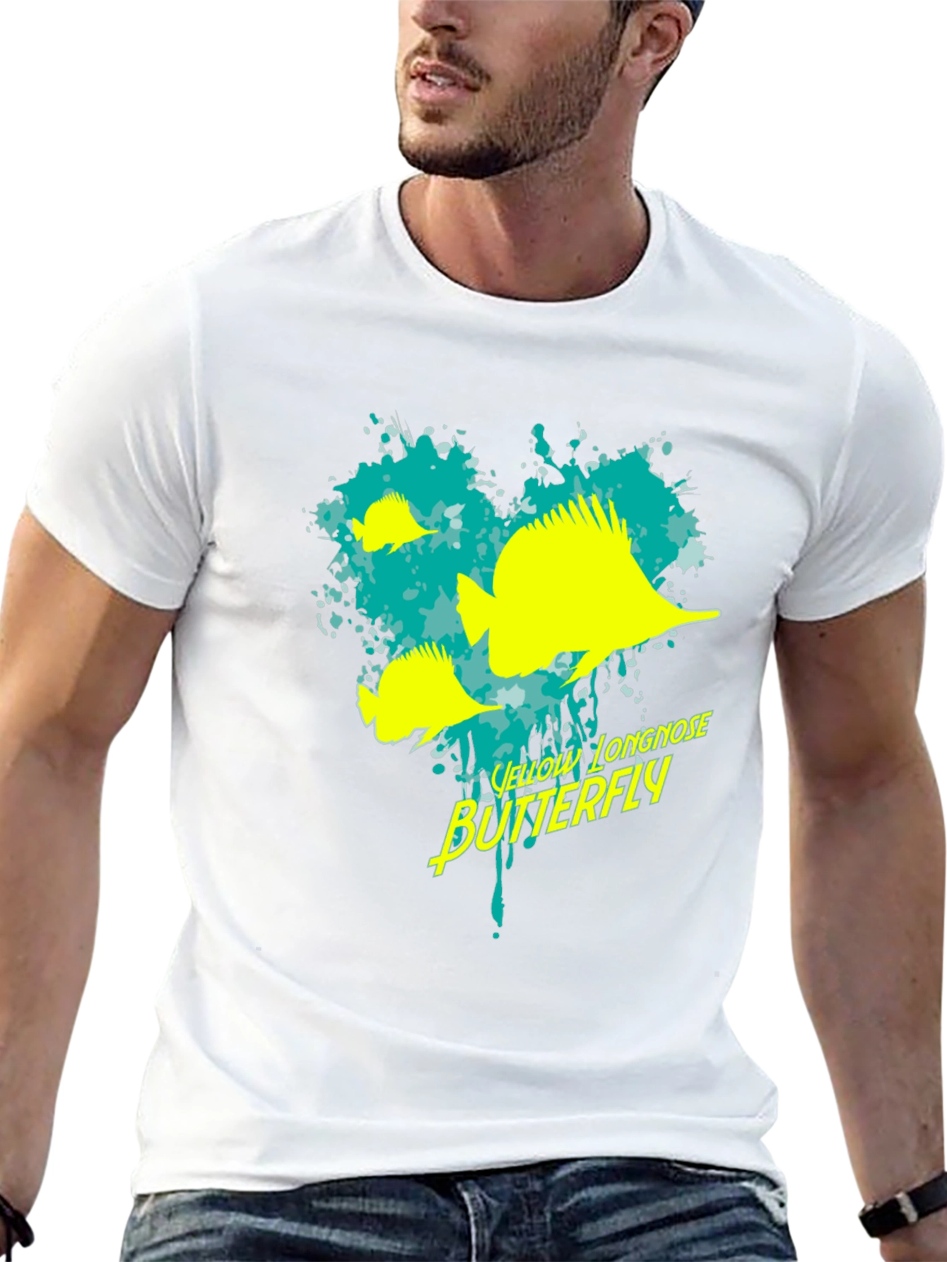 Yellow Longnose Butterfly Graphic Tee
