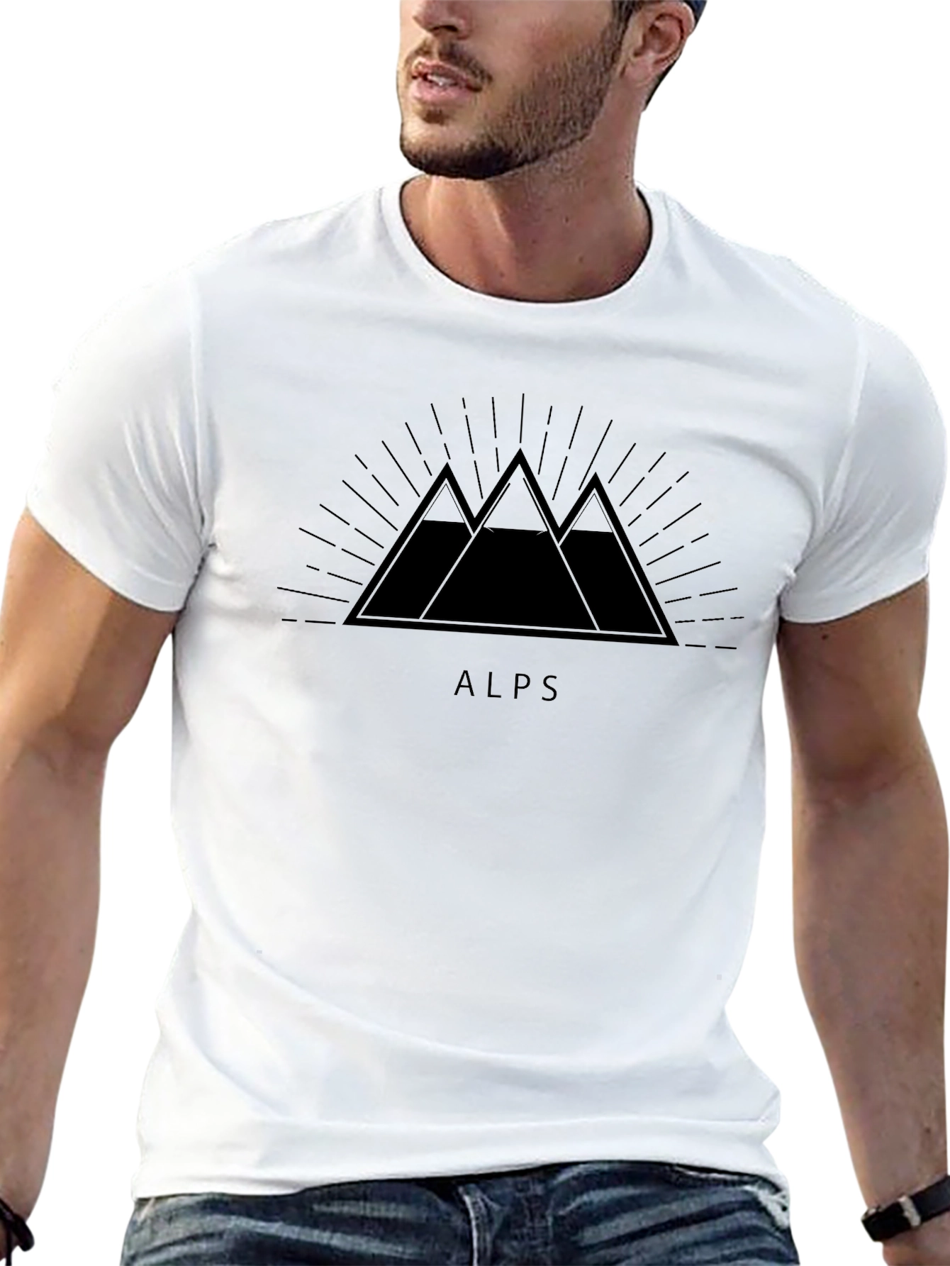 Alps Mountain Graphic Tee - Black Unisex T-Shirt