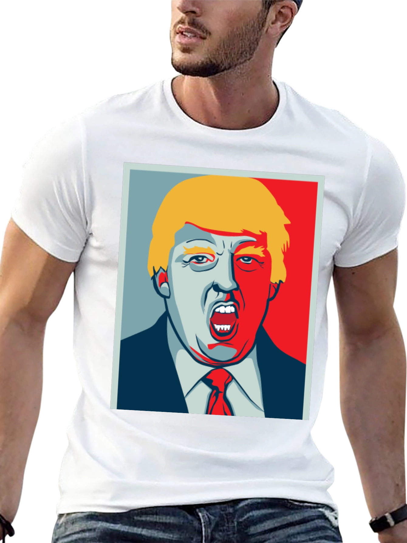 Trump Political Art Graphic Tee - Black Cotton T-Shirt