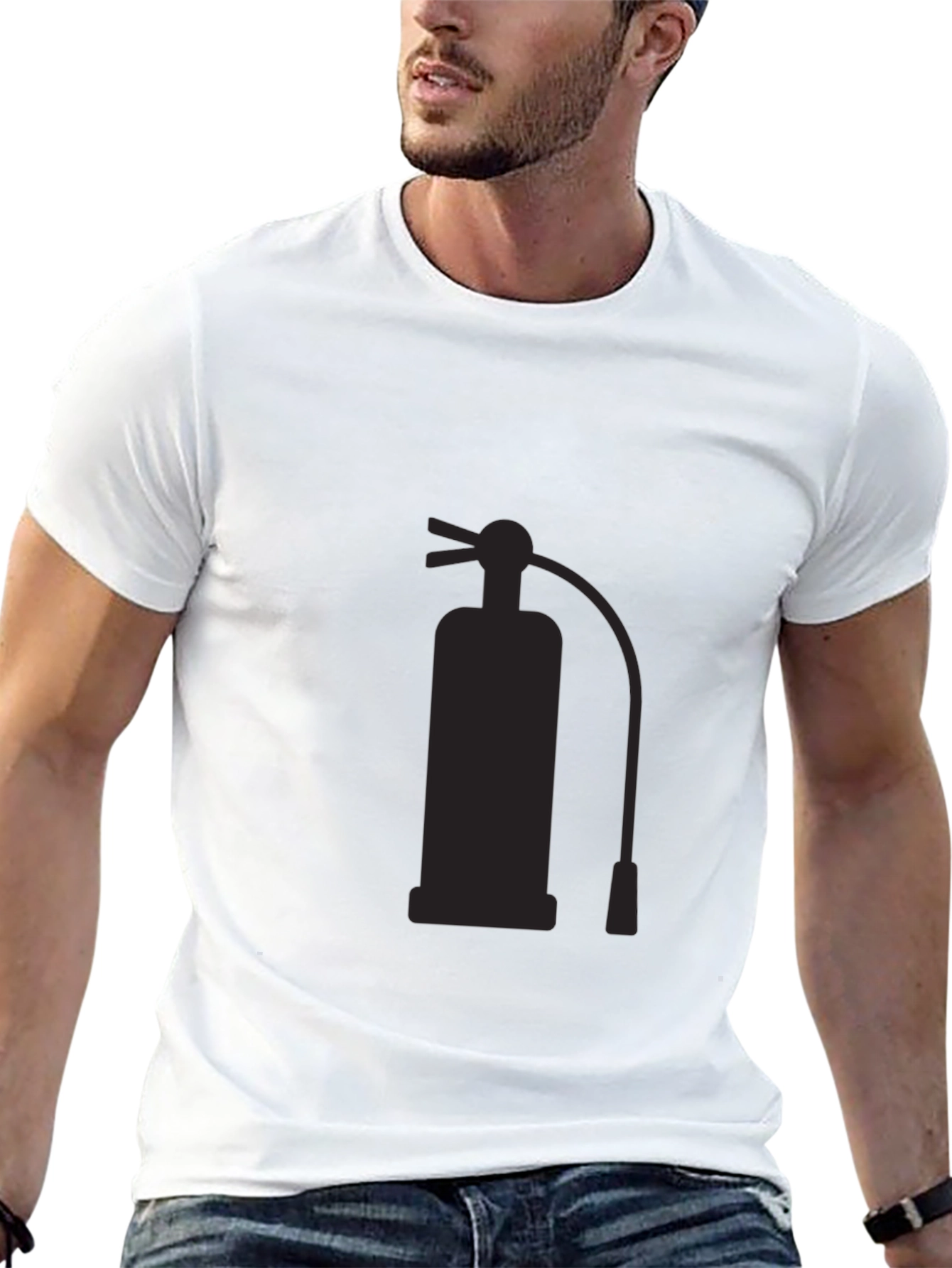 Black Fire Extinguisher Graphic T-Shirt