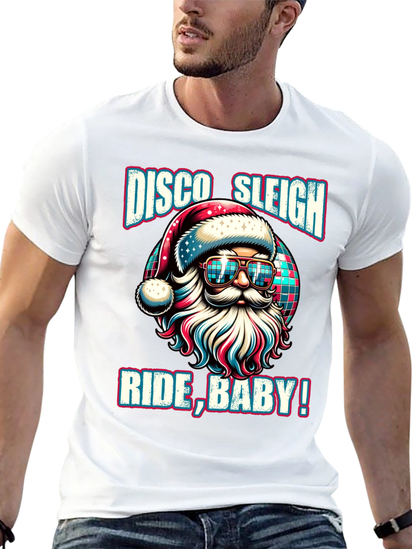 Disco Sleigh Ride Baby Santa Graphic Tee