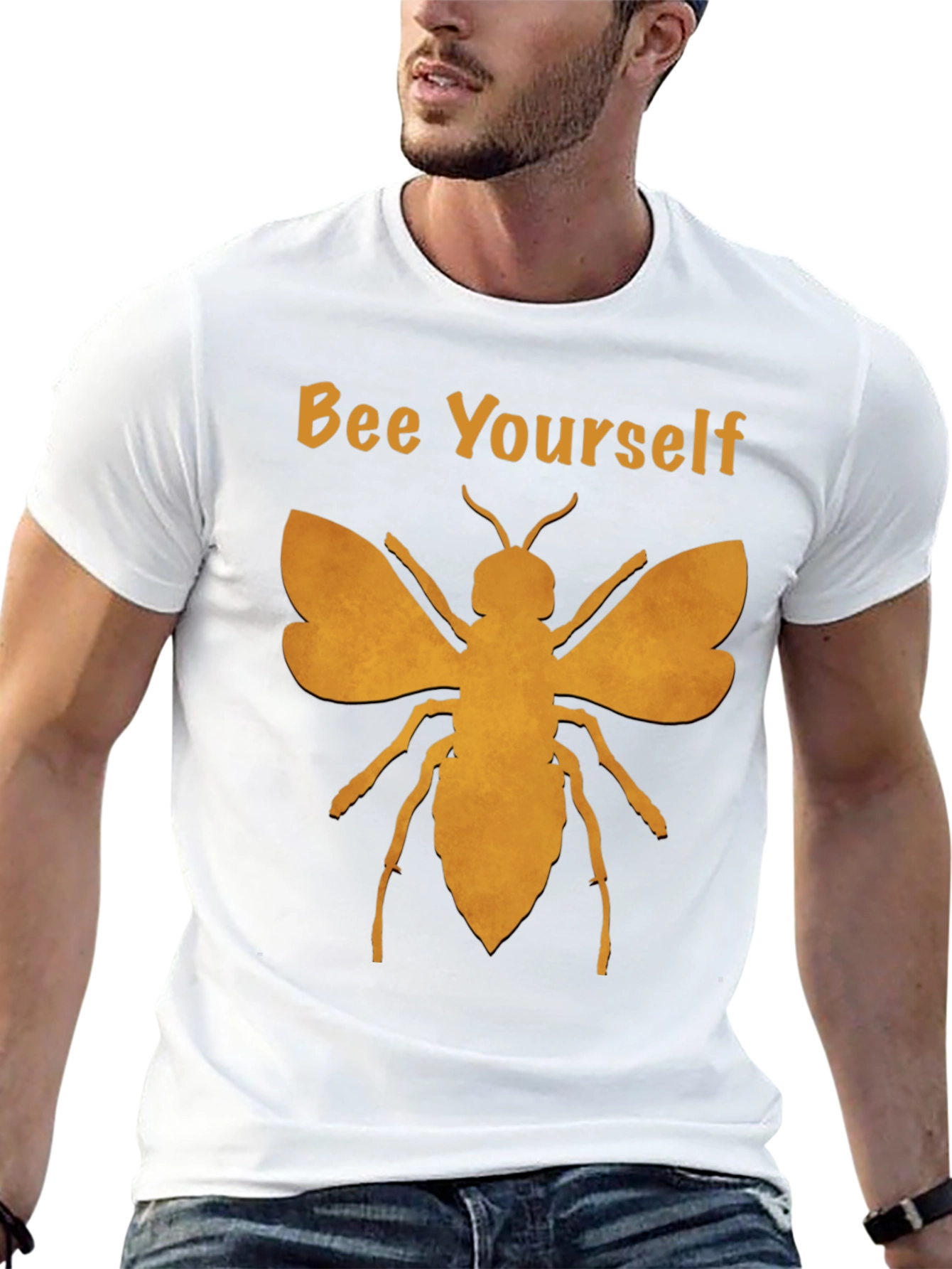 Bee Yourself Graphic T-Shirt - Black Cotton Blend Tee