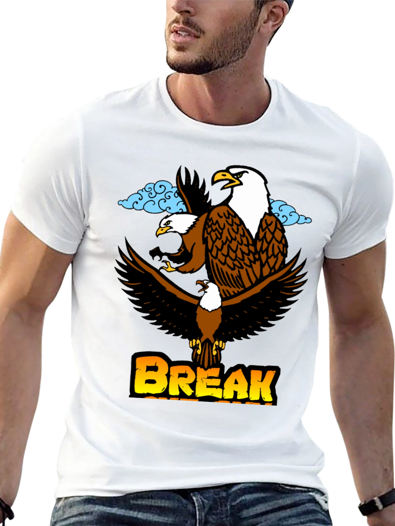 Eagle Break T-Shirt - Black Graphic Tee