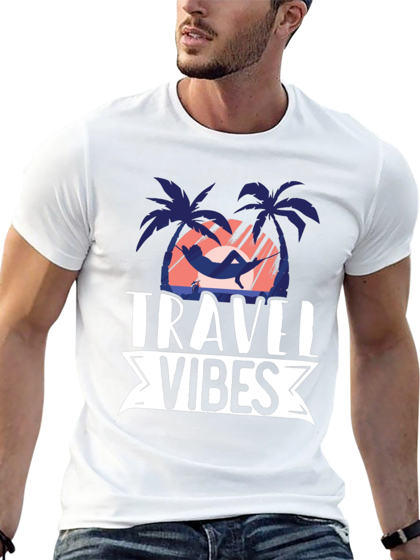 Travel Vibes Graphic Tee - Black