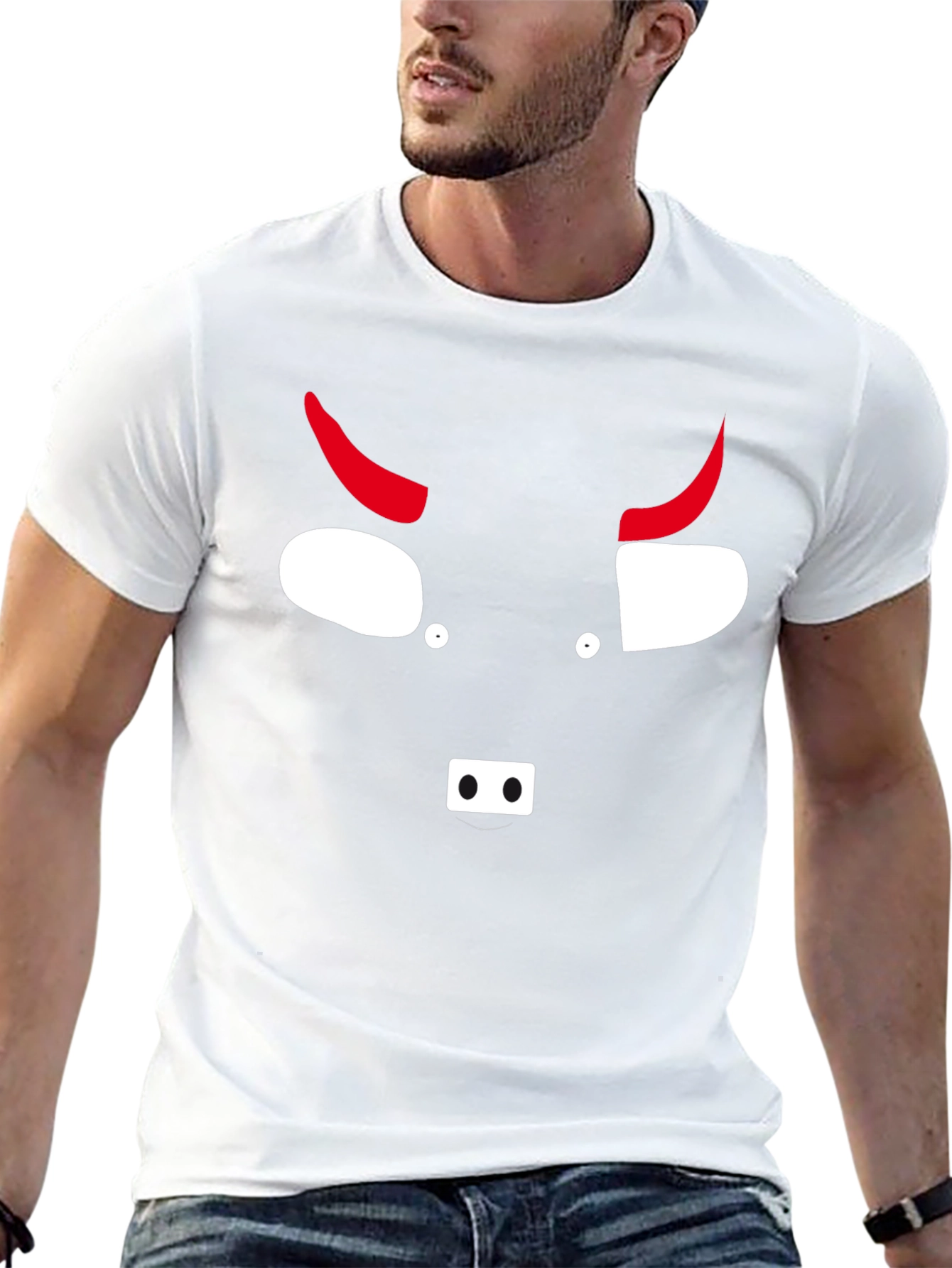 Devil Face Graphic Tee - Black Cotton T-Shirt