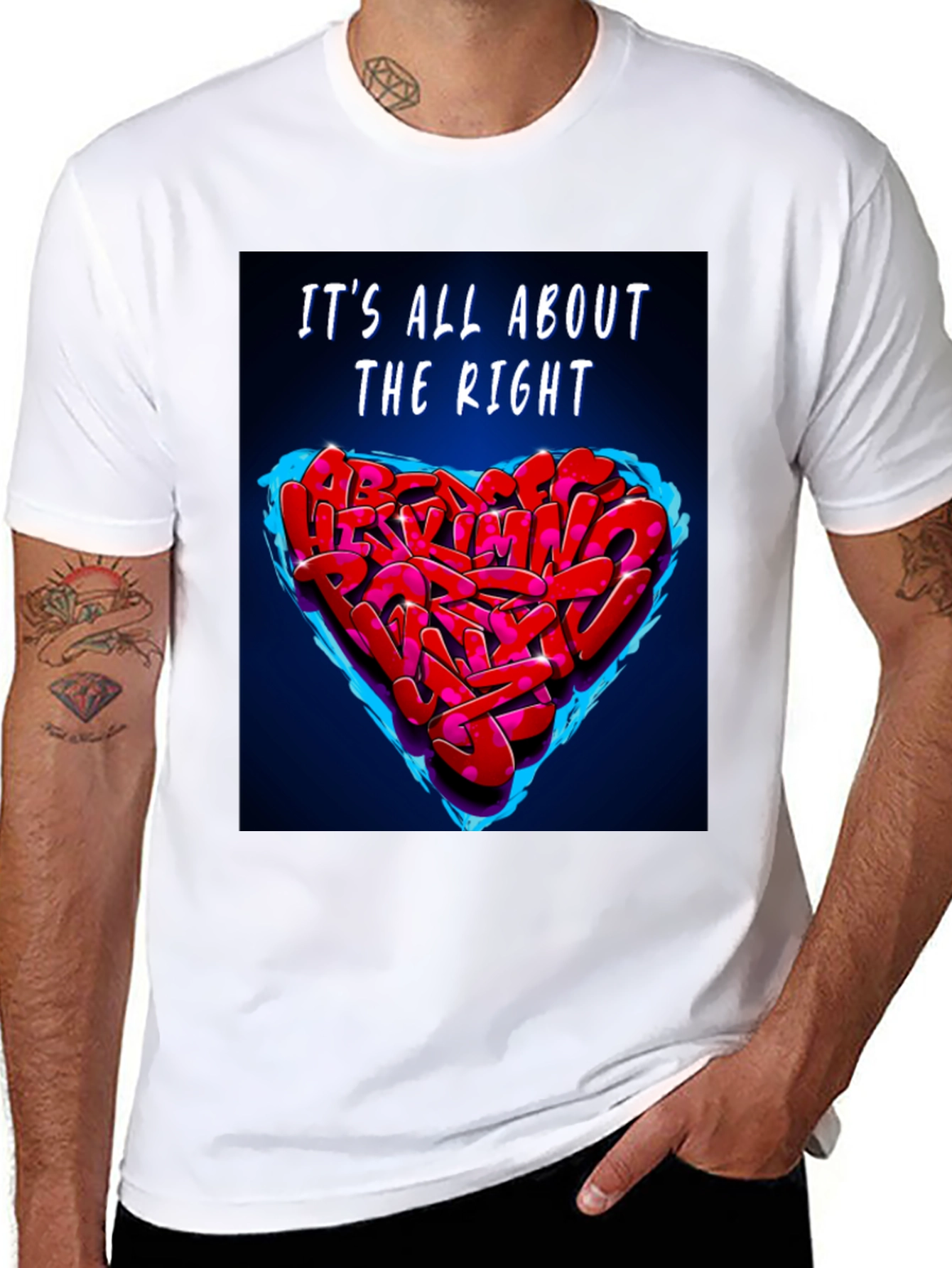 Its All About The Right Heart Graffiti T-Shirt