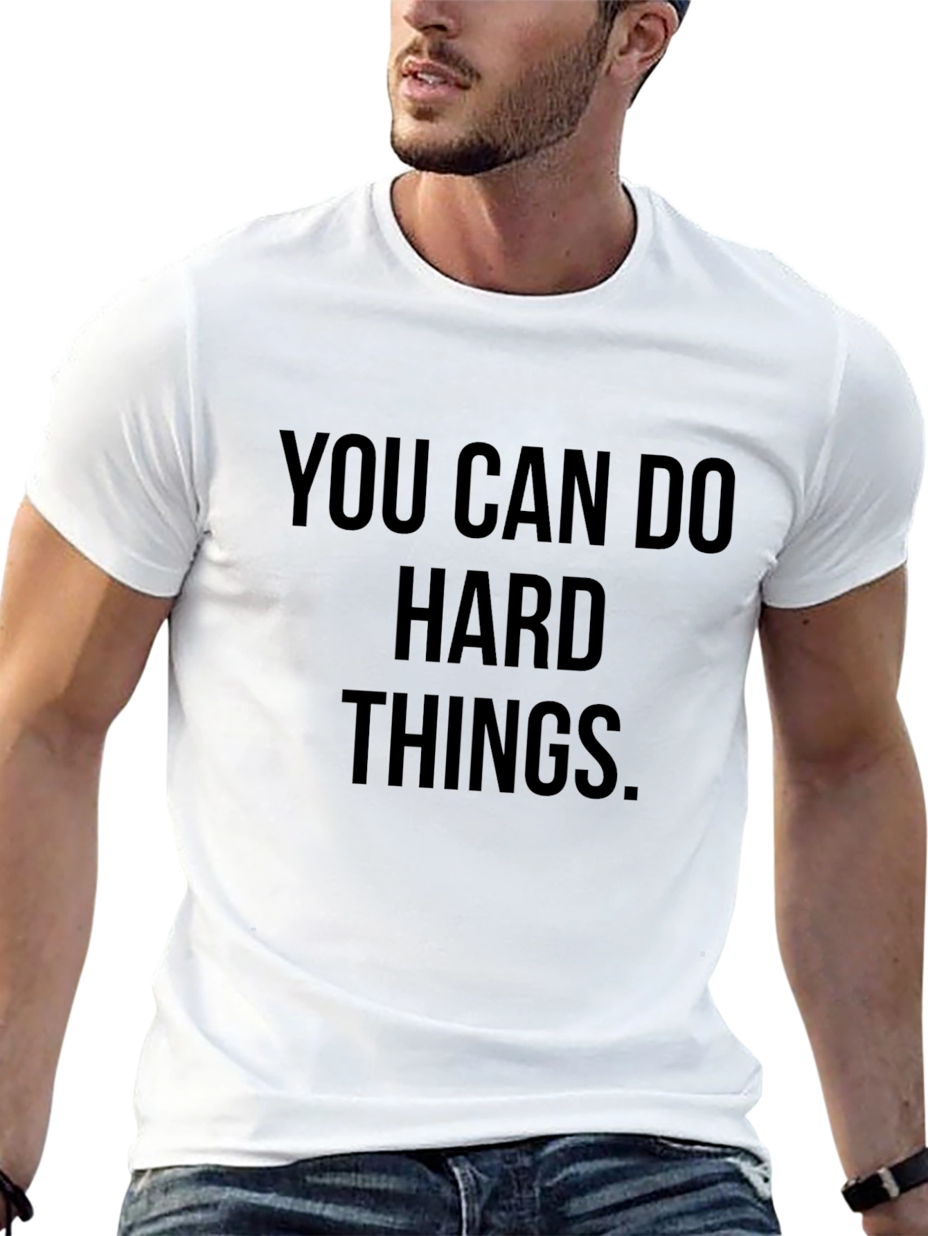 Motivational You Can Do Hard Things Black T-Shirt