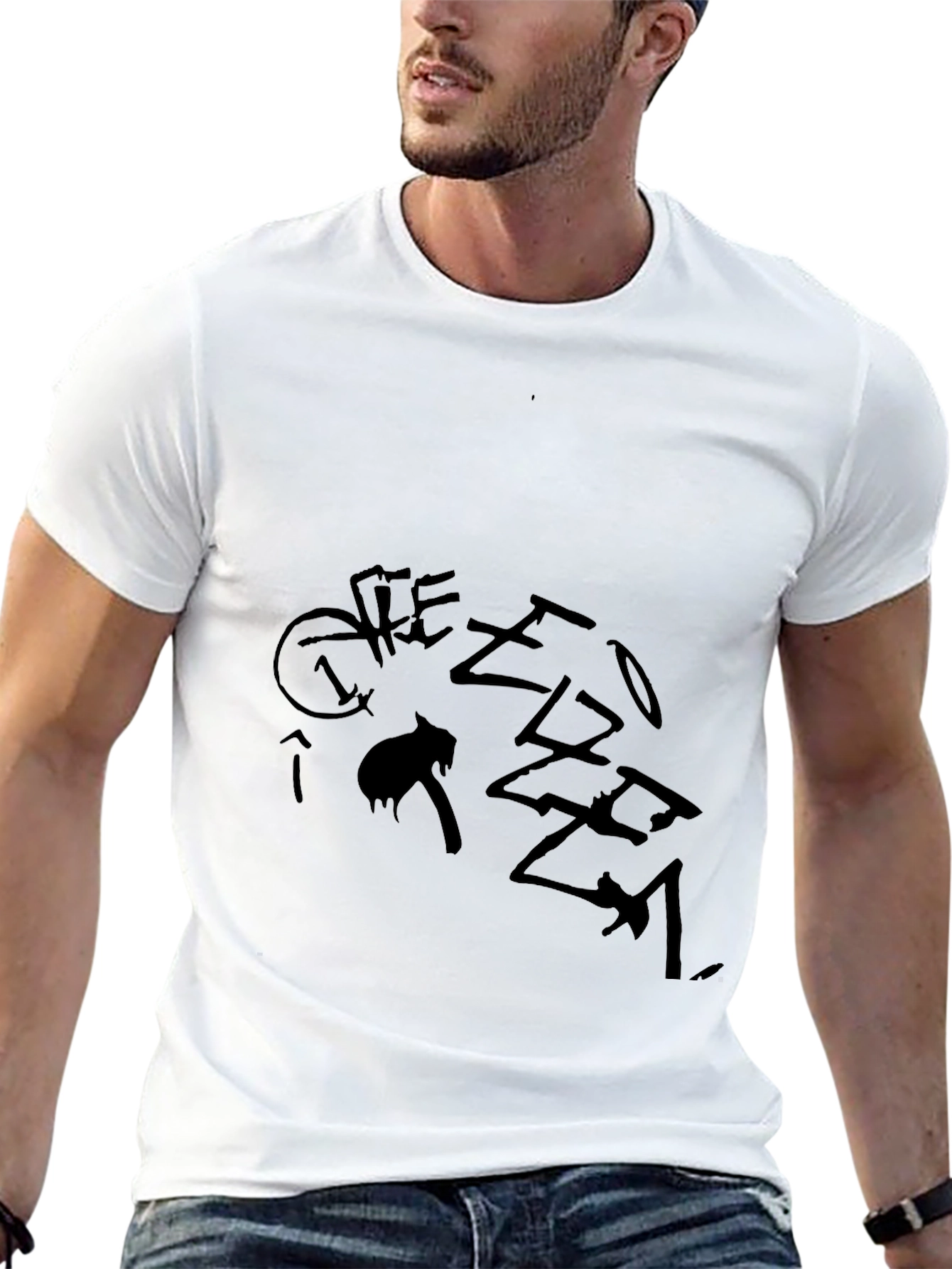 Black Graphic Tee - Street Style