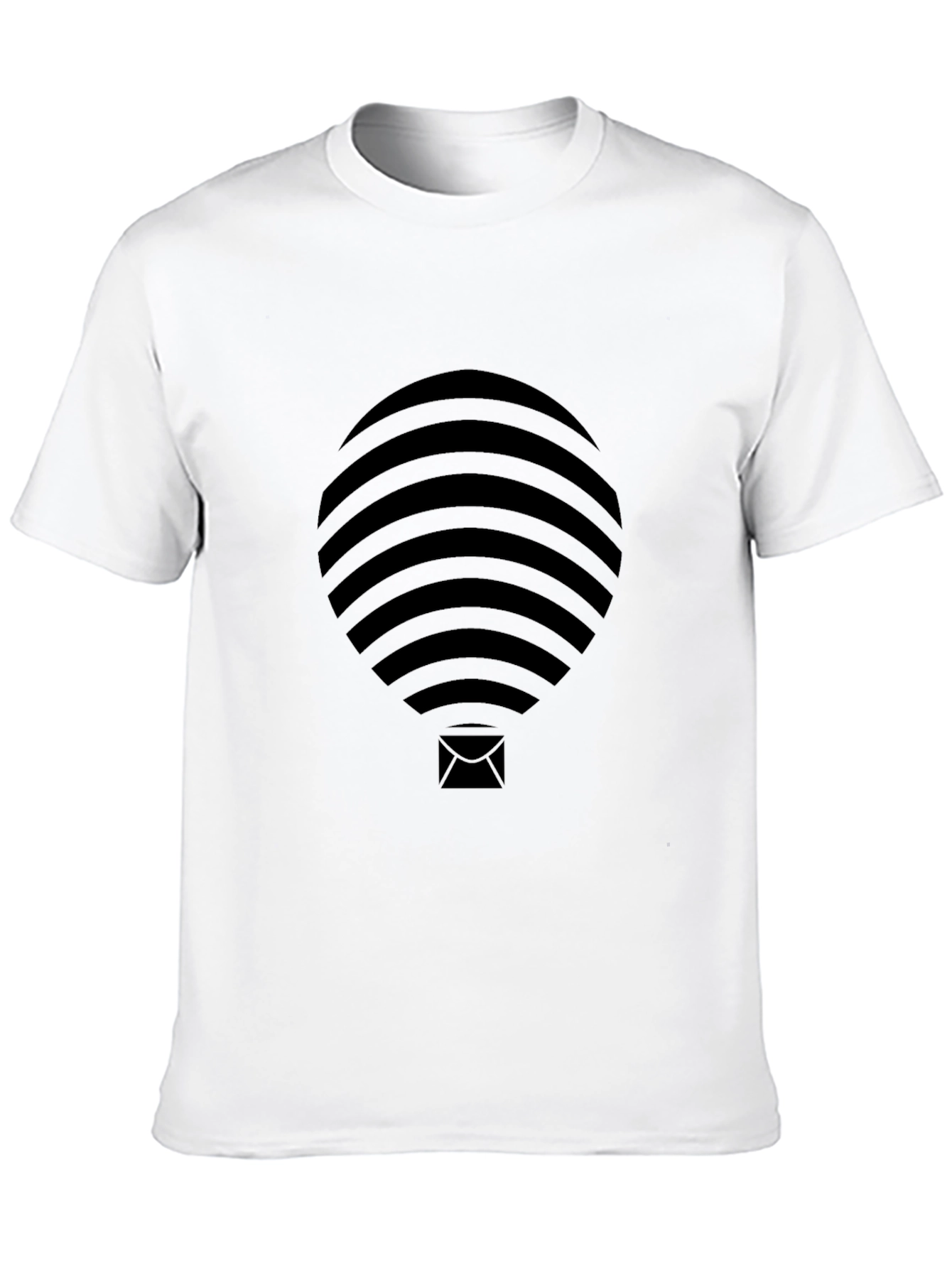 Mens Black Graphic Tee - Abstract Balloon Design