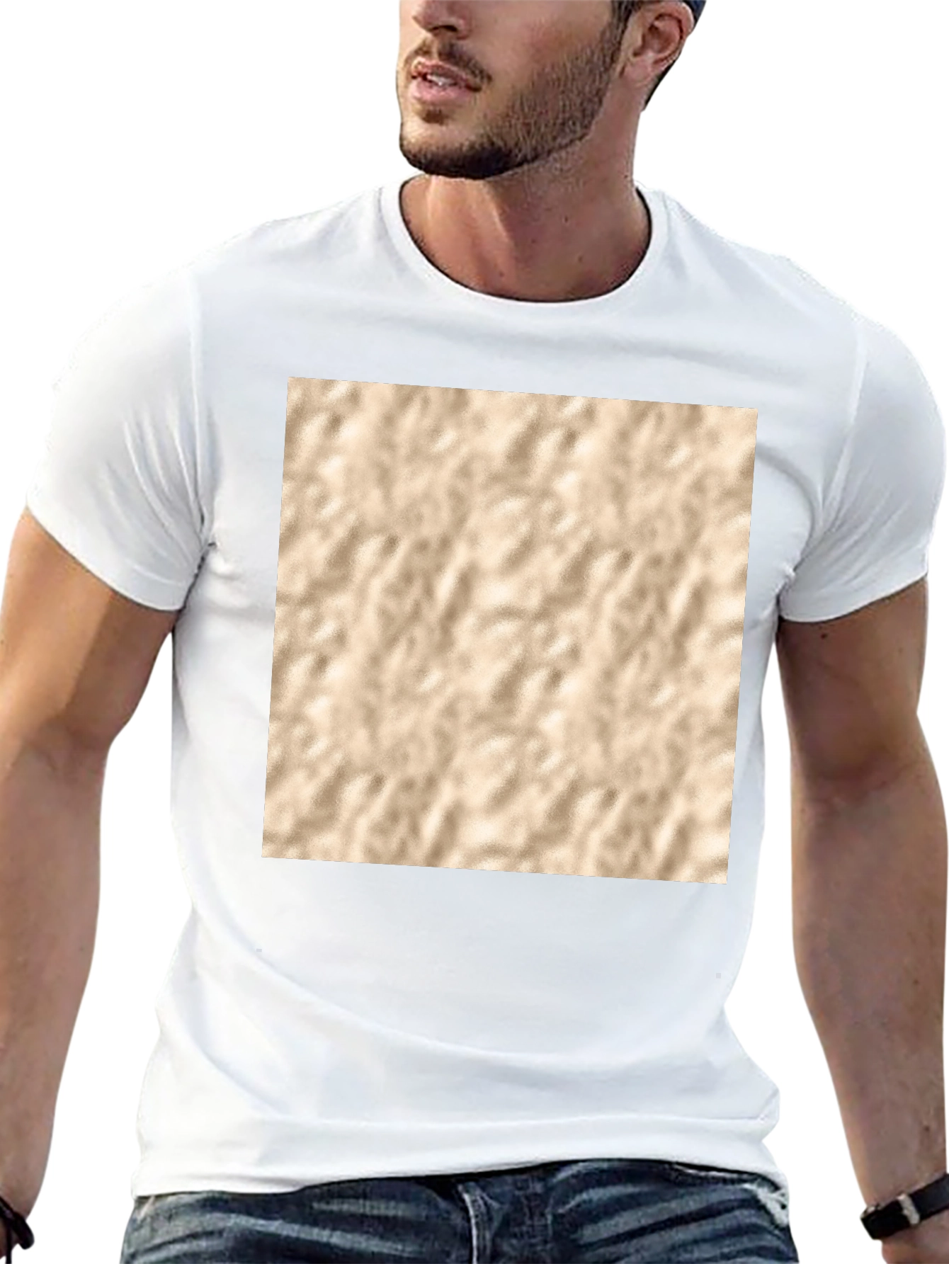 Abstract Texture Print Black T-Shirt