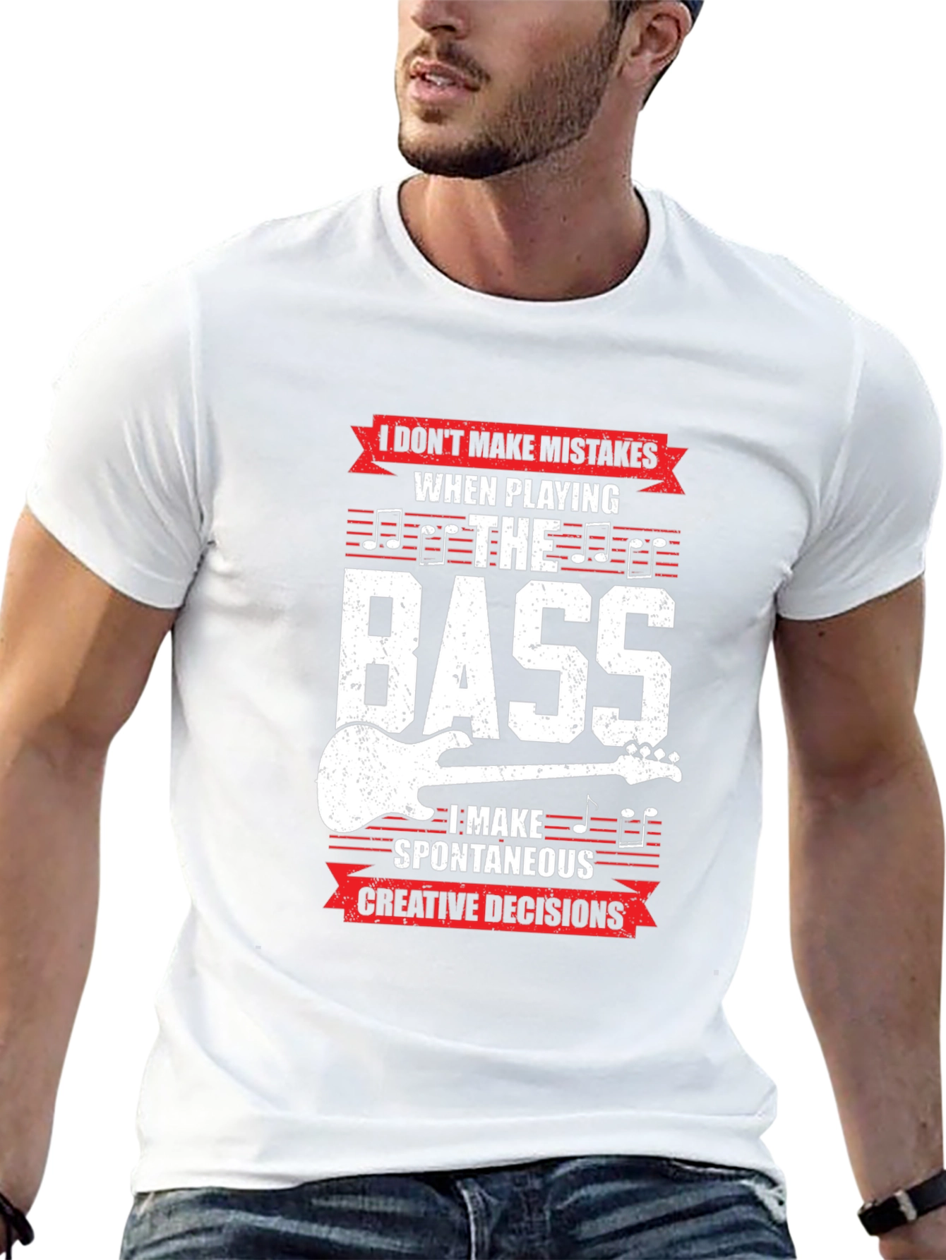 Bass Guitar Player T-Shirt - Spontaneous Creative Decisions