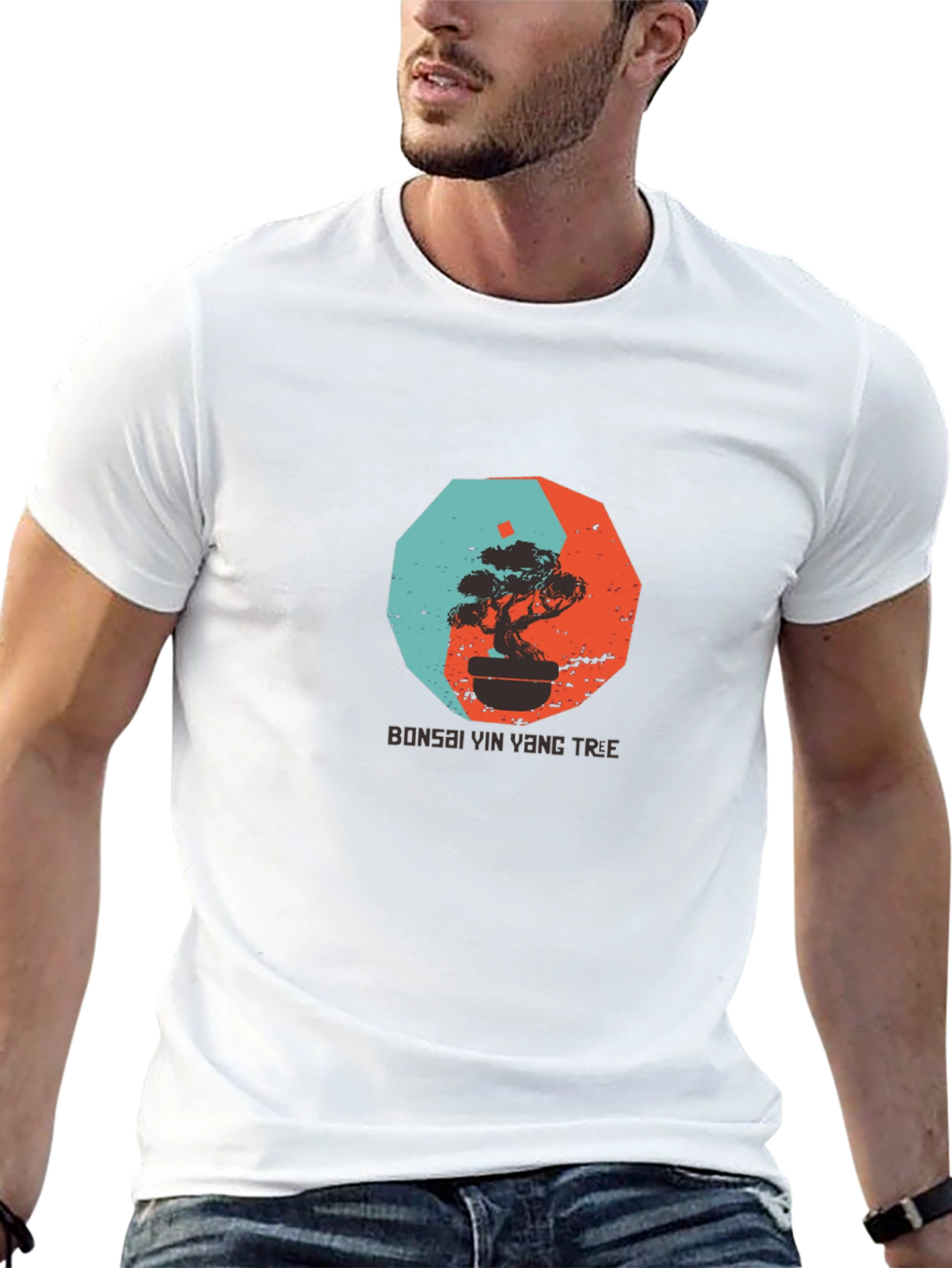 Yin Yang Bonsai Tree Graphic Tee - Black