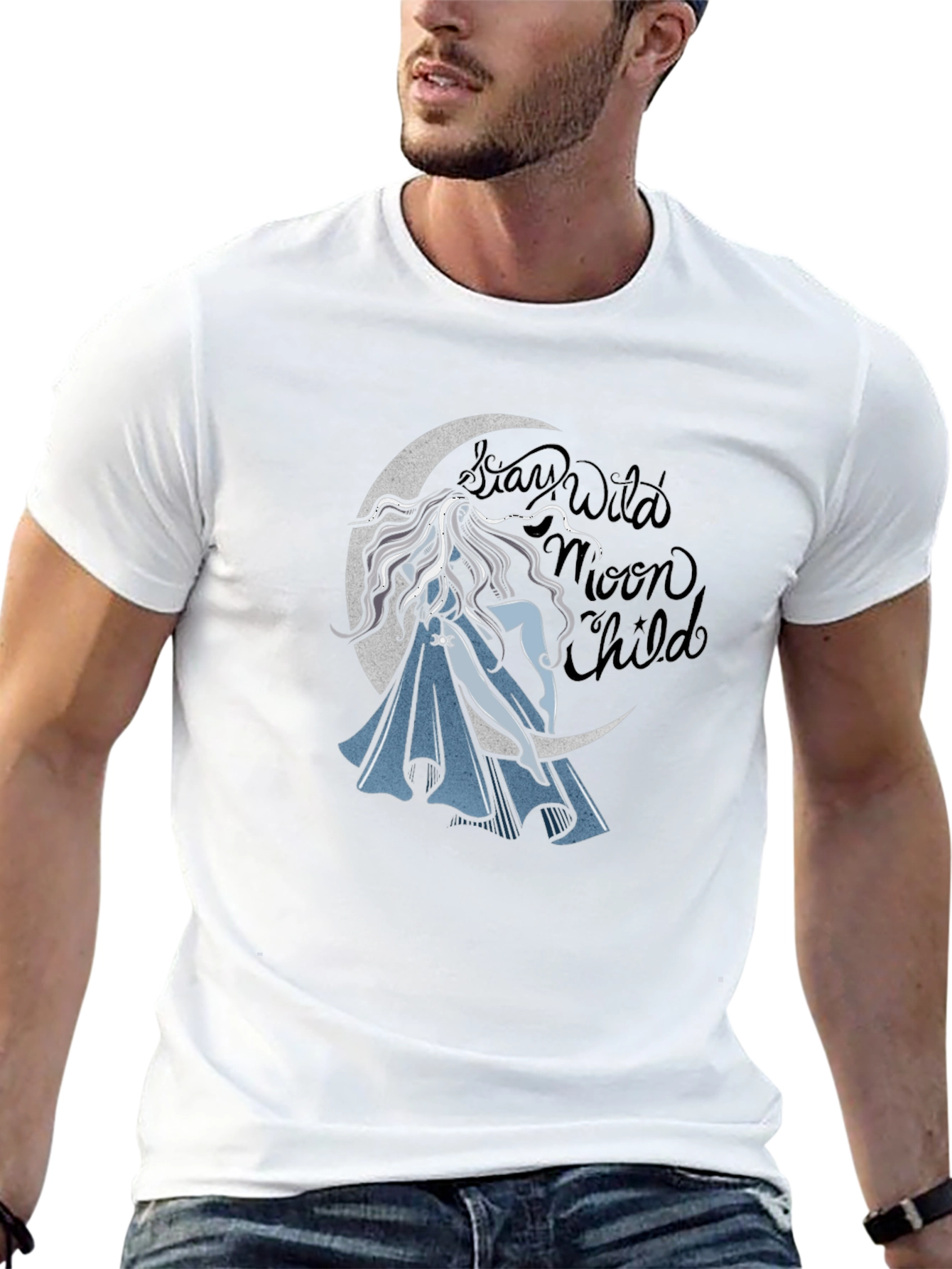 Stay Wild Moon Child Black Graphic Tee