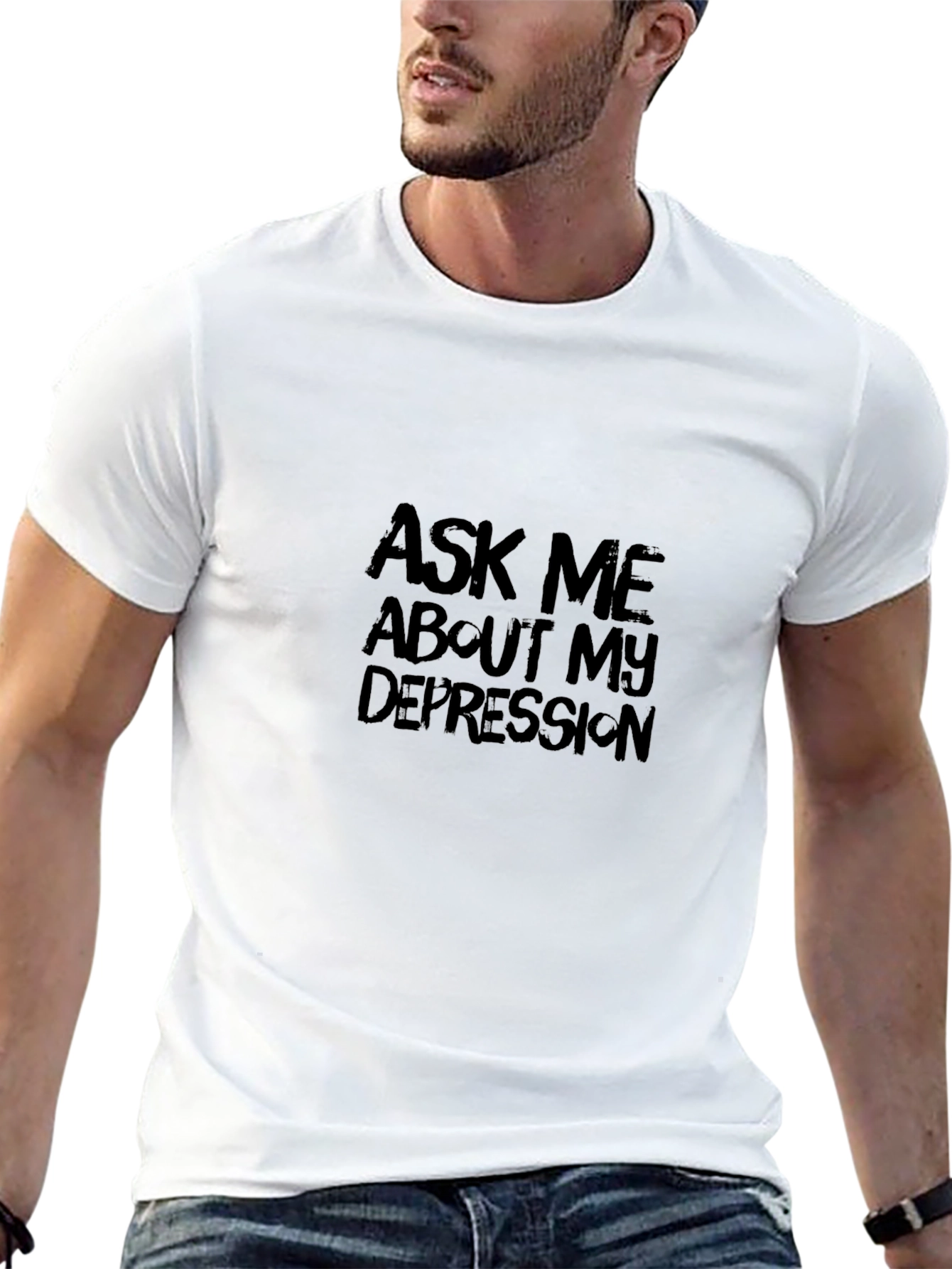 Ask Me About My Depression Black T-Shirt