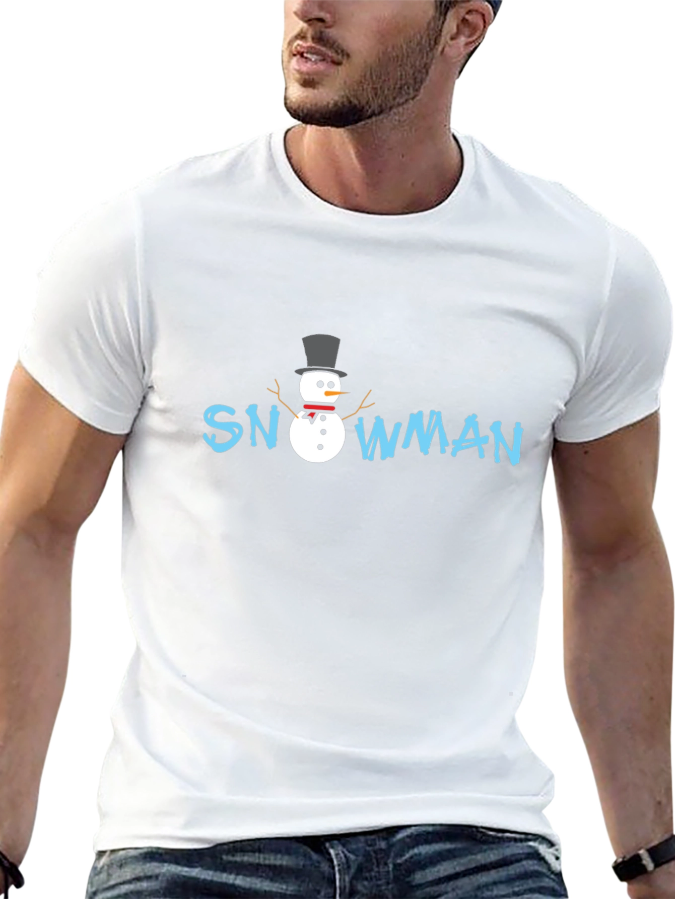 Snowman Graphic T-Shirt - Festive Holiday Style