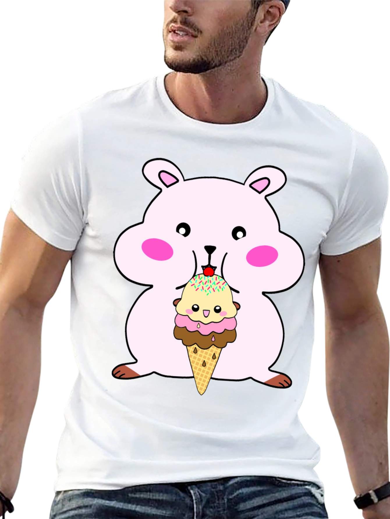 Hamster Eating Ice Cream Graphic Tee