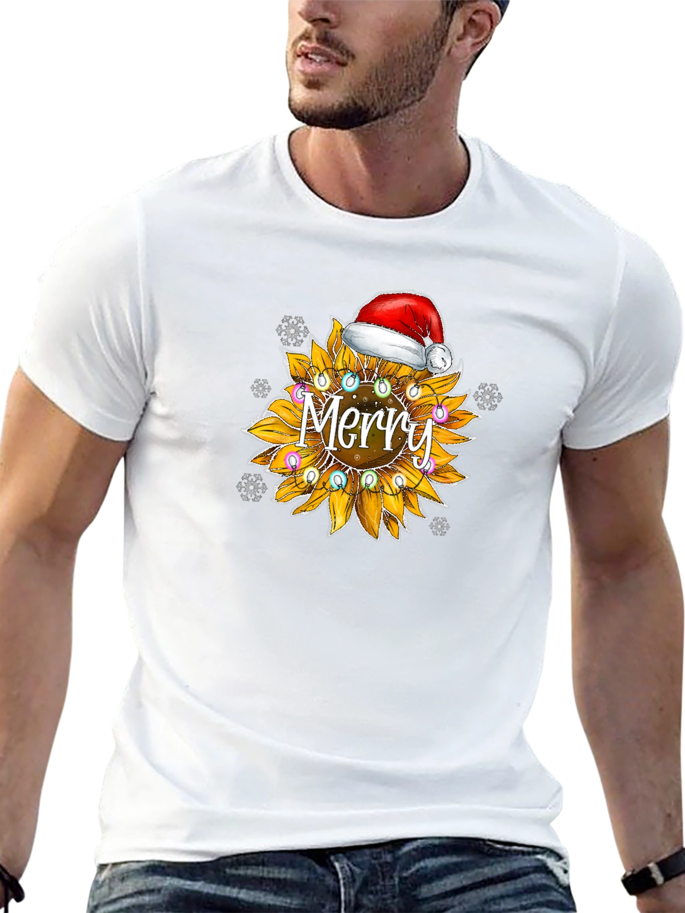 Merry Sunflower Christmas T-Shirt