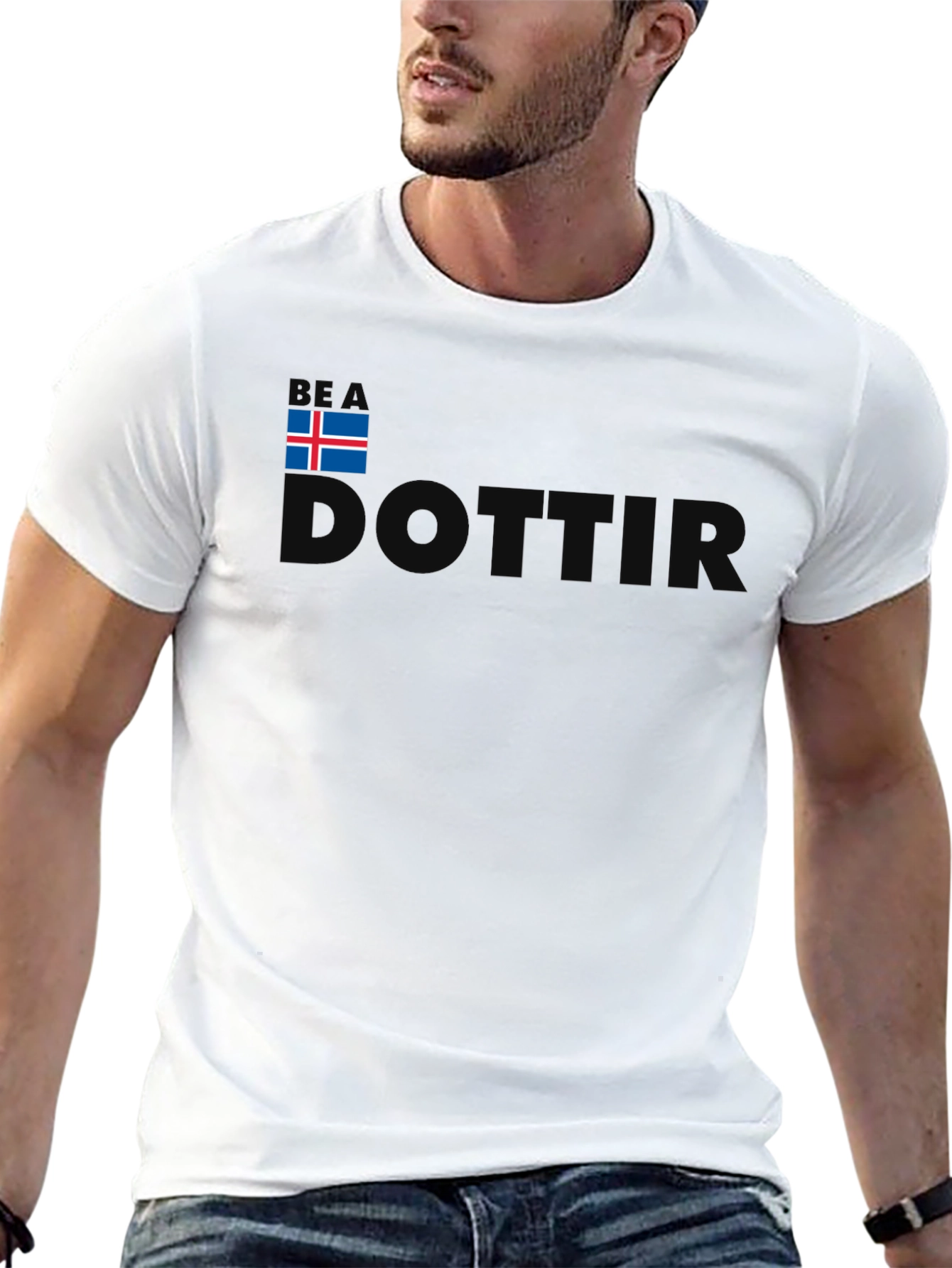 Iceland Flag Dottir Black T-Shirt