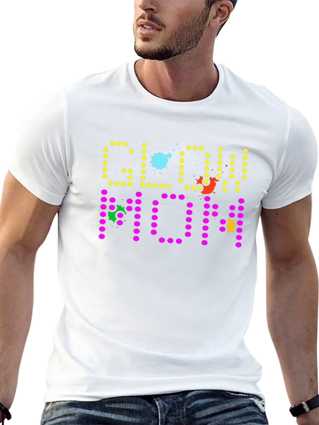 Glow Mom Black T-Shirt - Novelty Graphic Tee