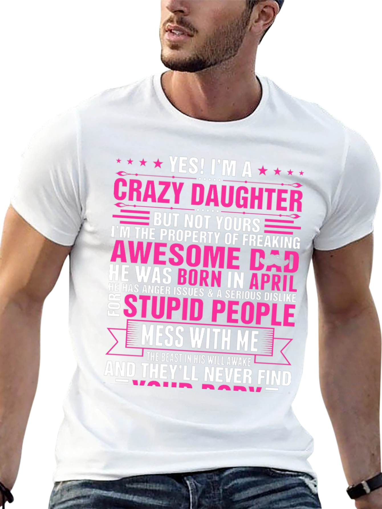 Crazy Daughter Awesome Dad T-Shirt