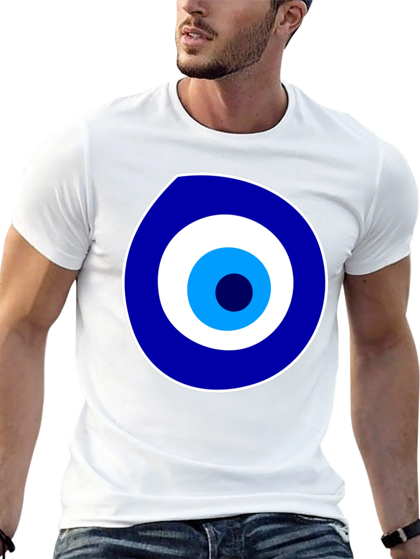 Evil Eye Graphic Print Black T-Shirt