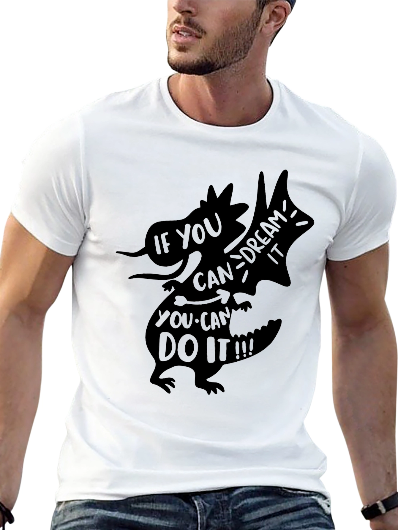 Motivational Dragon Black T-Shirt