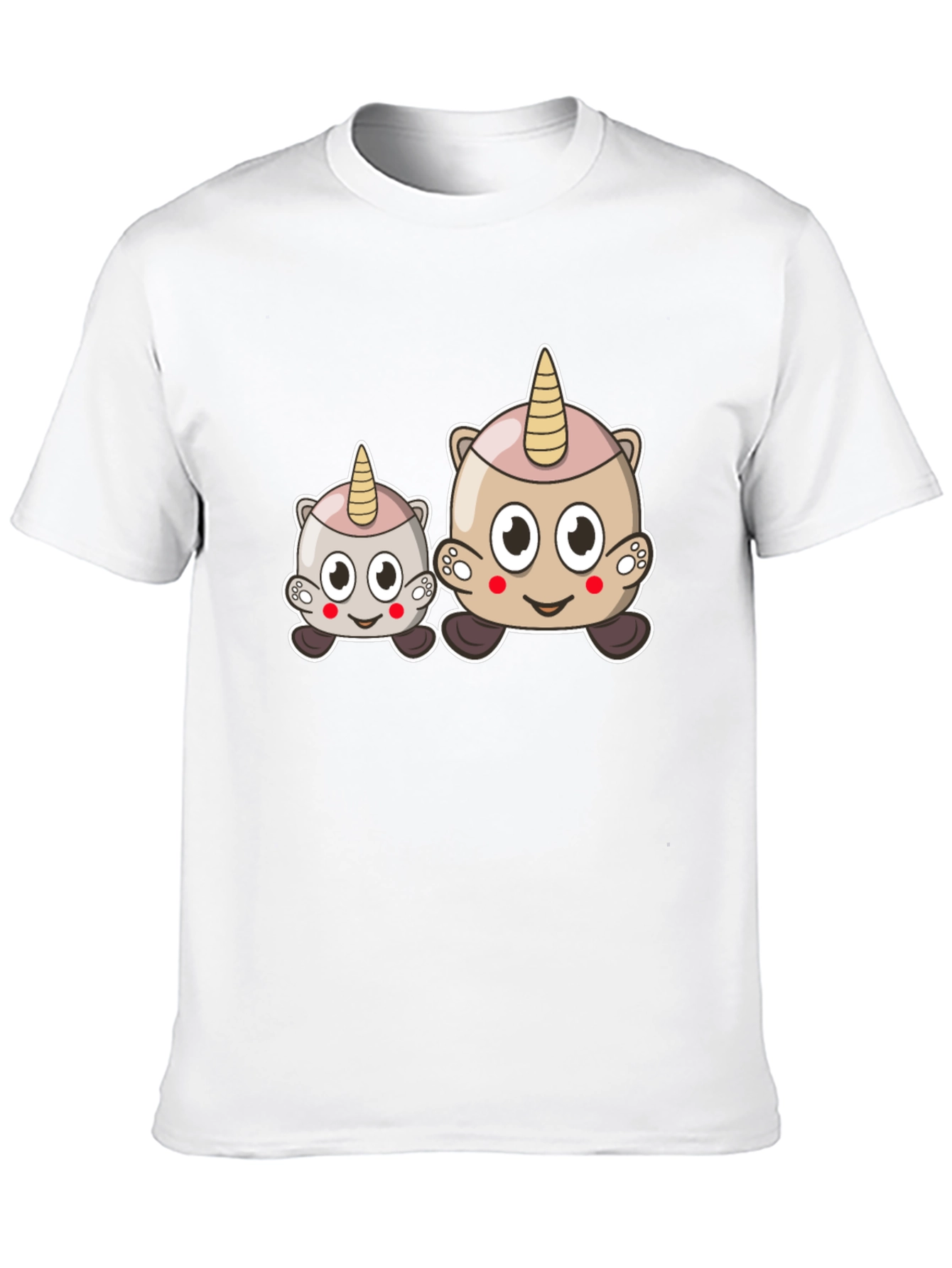 Cute Cartoon Unicorn Graphic Black Tee