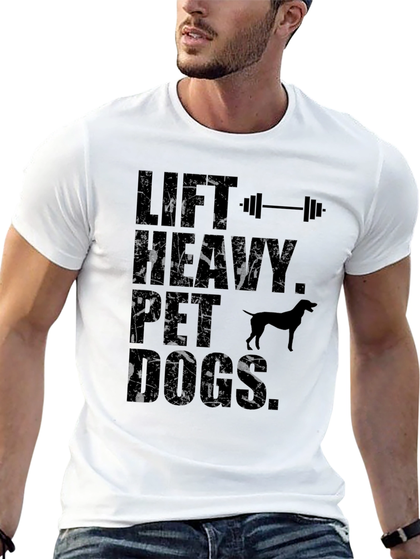 Lift Heavy Pet Dogs Graphic T-Shirt