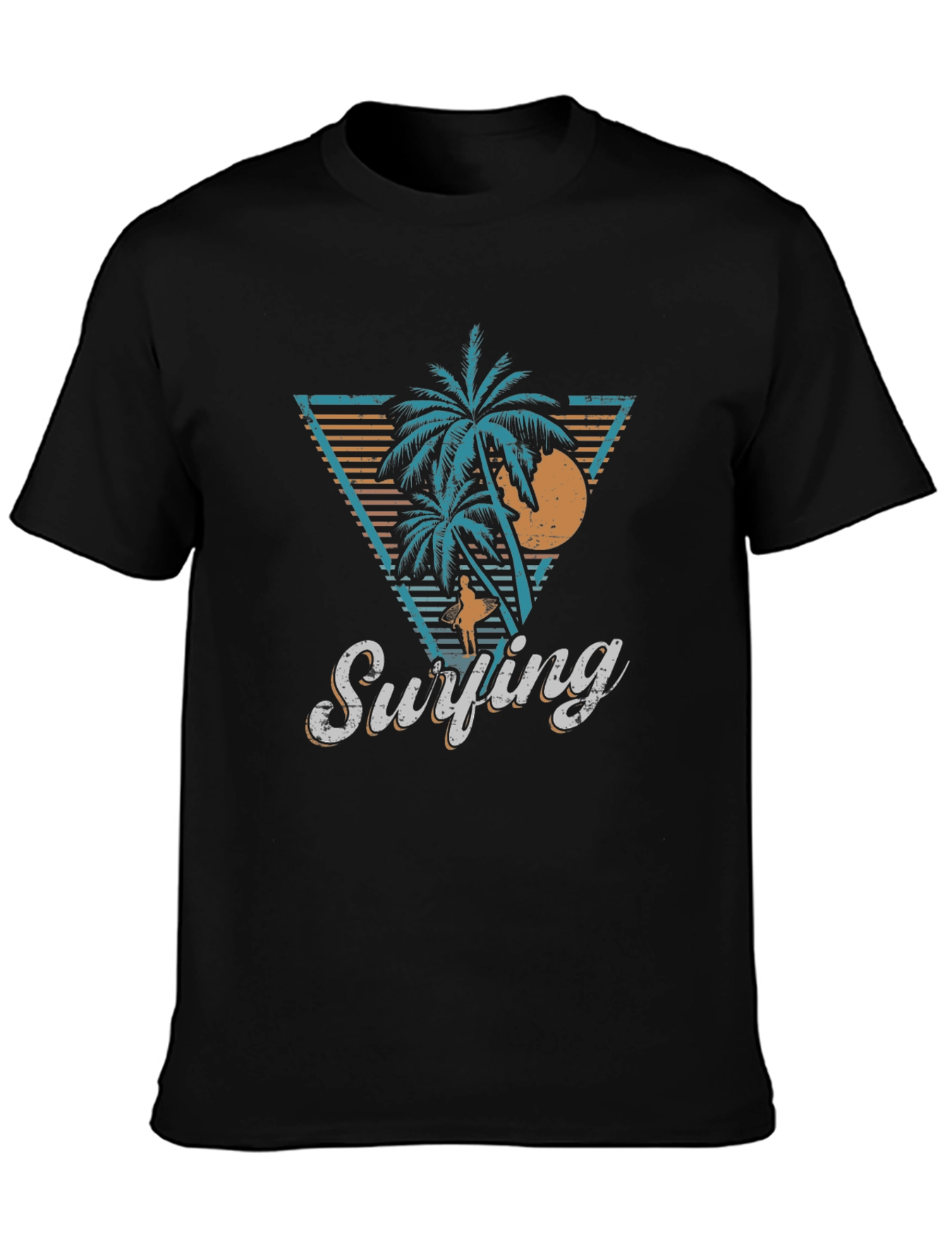 Retro Surfing Palms T-Shirt - Island Vibes