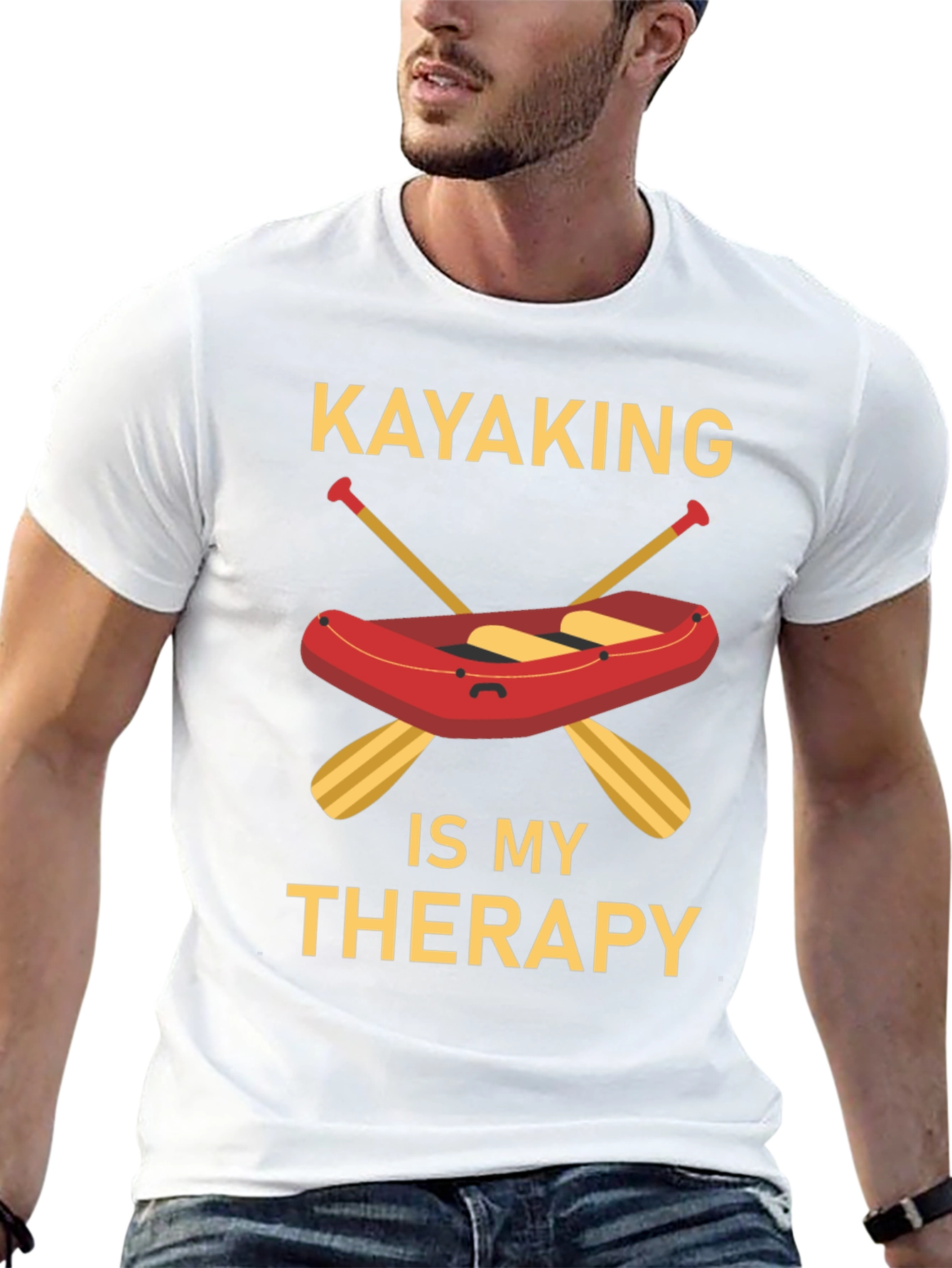 Kayaking Therapy Graphic T-Shirt - Black