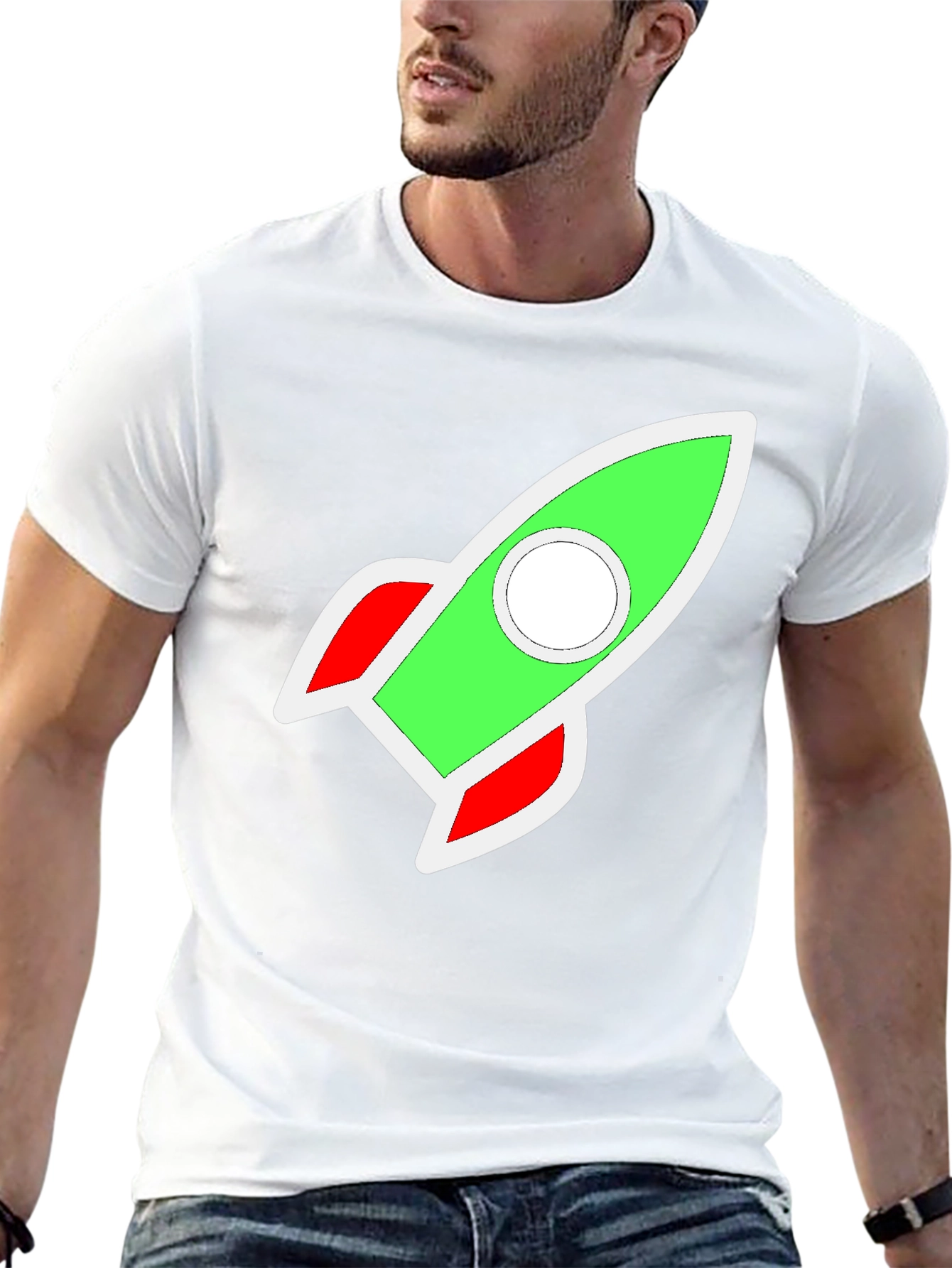 Rocket Graphic Black T-Shirt - Blast Off in Style!